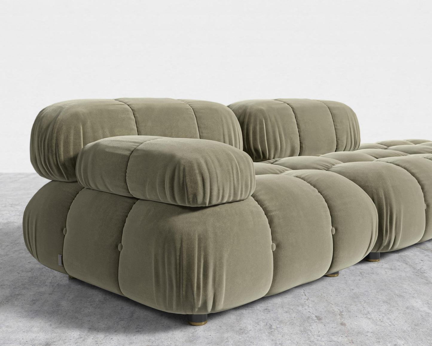 Belia Open End Sofa - Open Right, Signature Plush Velvet - Warm Taupe