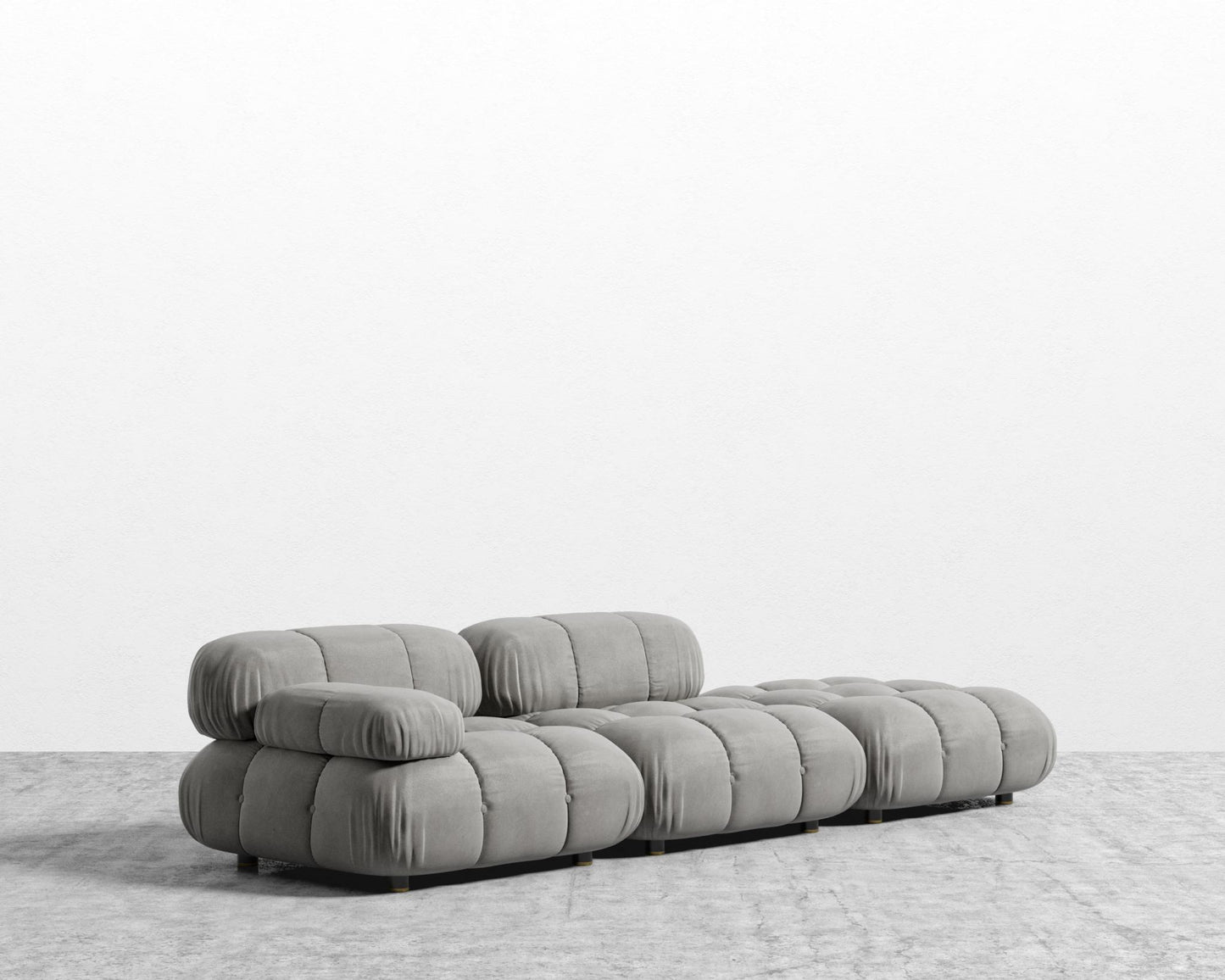 Belia Open End Sofa - Open Left, Venice Vegan Suede - Strato