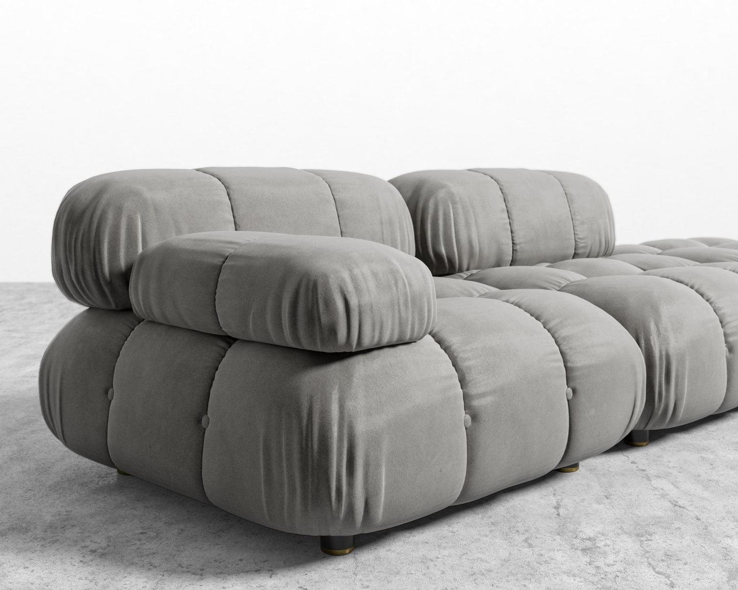 Belia Open End Sofa - Open Left, Venice Vegan Suede - Strato