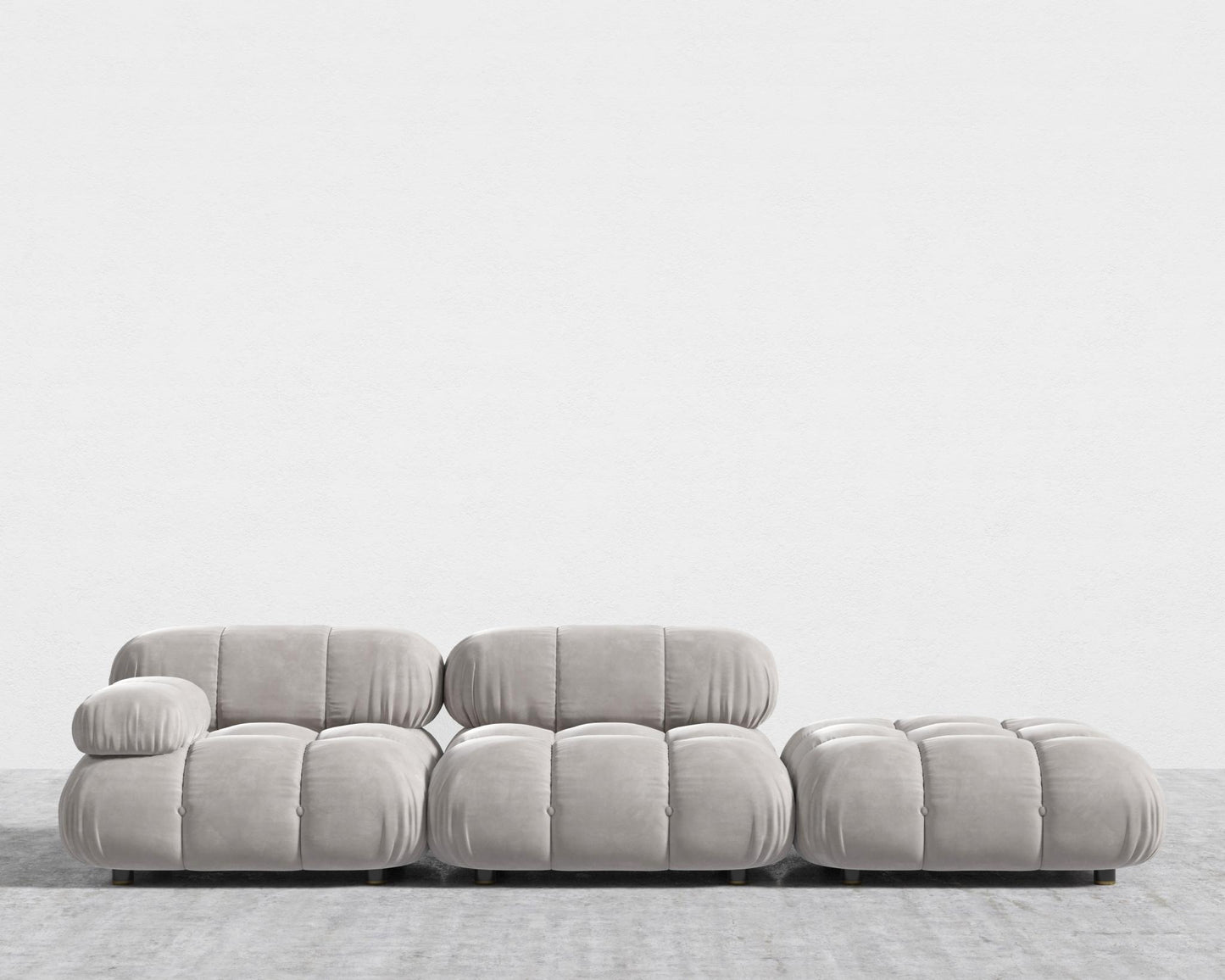 Belia Open End Sofa - Open Left, Venice Vegan Suede - Chiffon