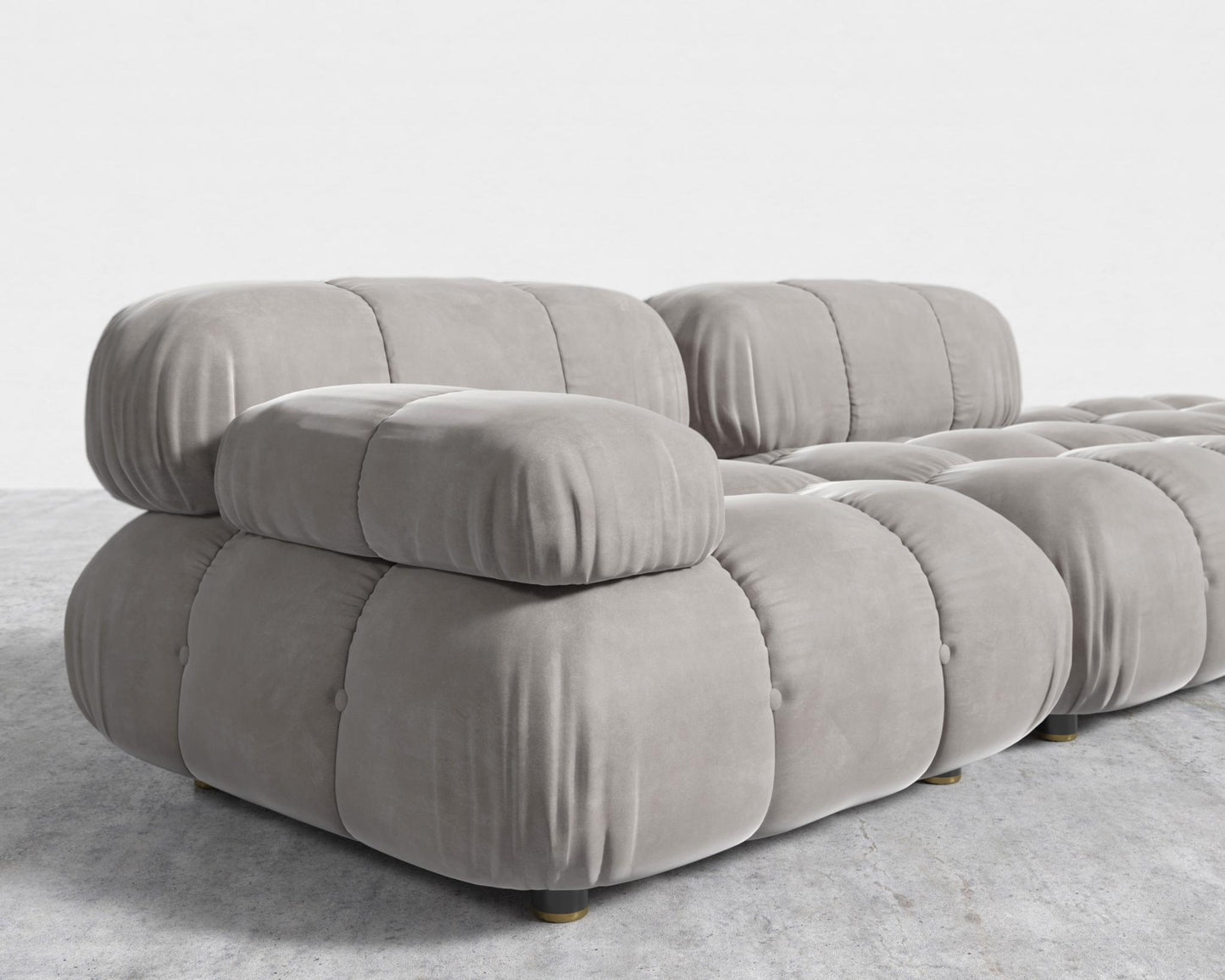 Belia Open End Sofa - Open Left, Venice Vegan Suede - Chiffon