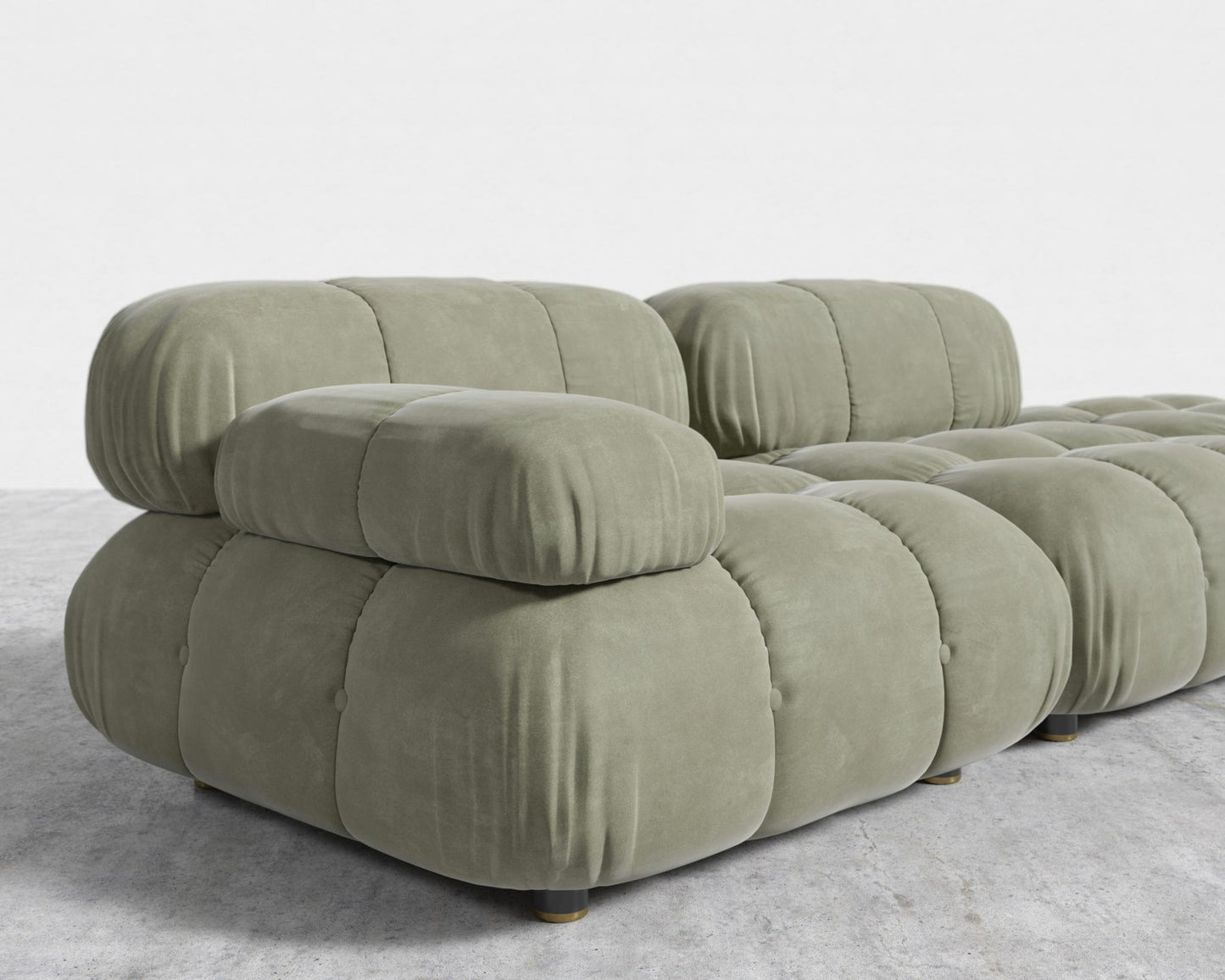 Belia Open End Sofa - Open Left, Venice Vegan Suede - Sage