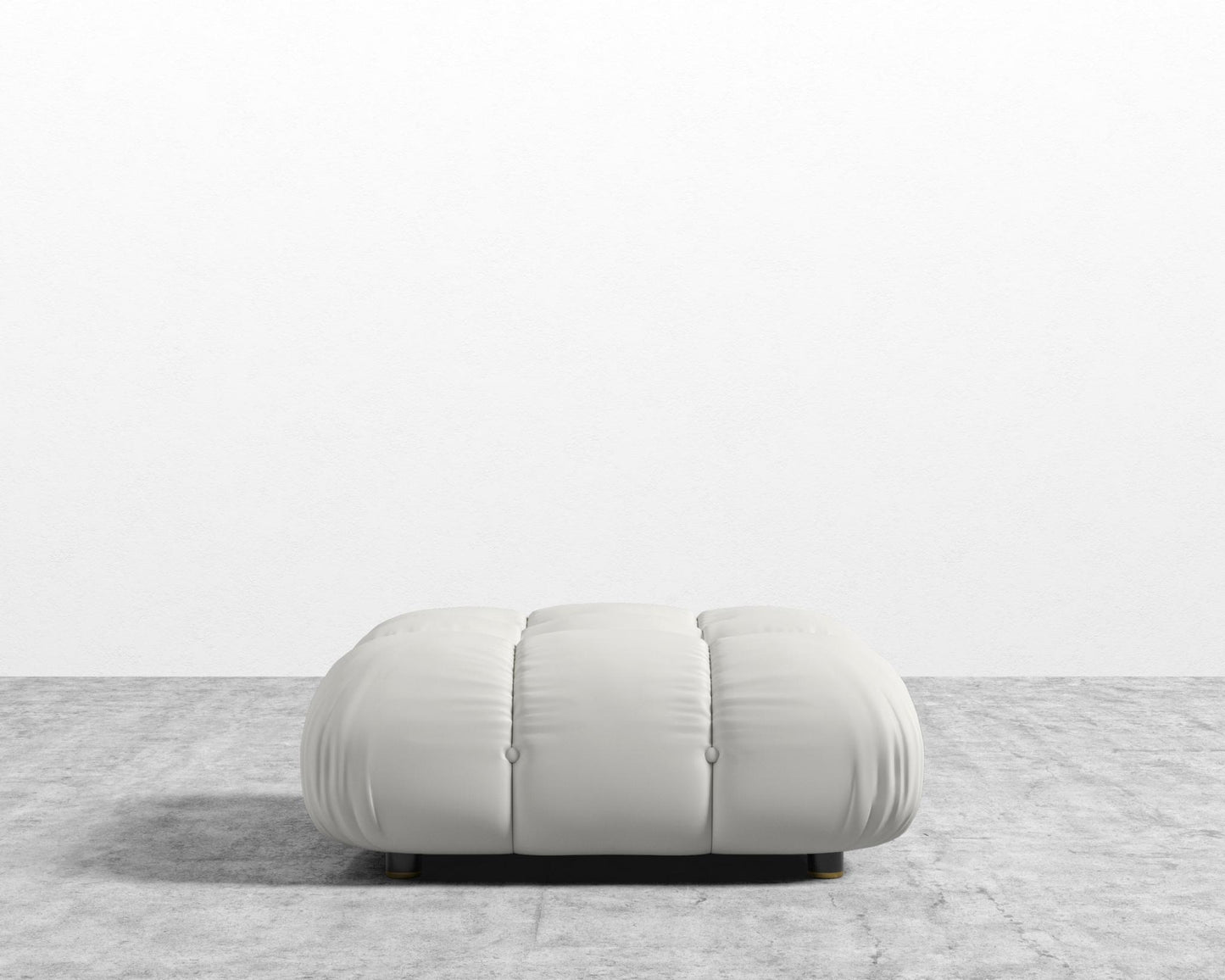 Belia Ottoman - Microfiber Leather - Trento Eggshell