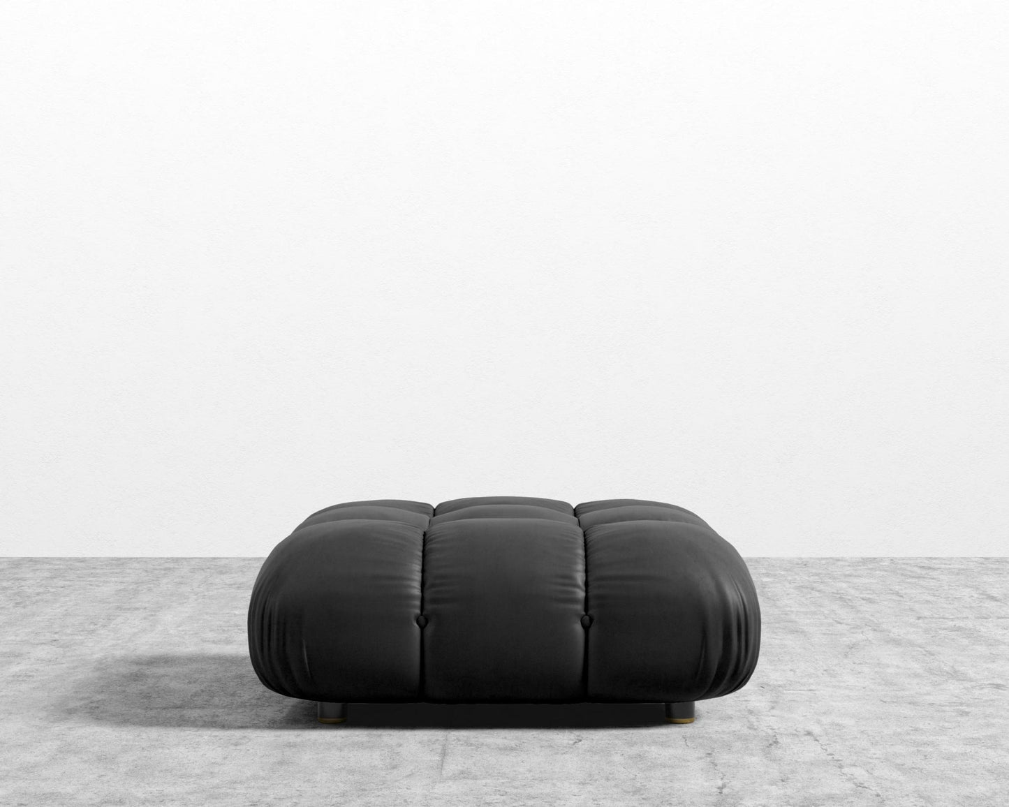 Belia Ottoman - Microfiber Leather - Trento Jet Black