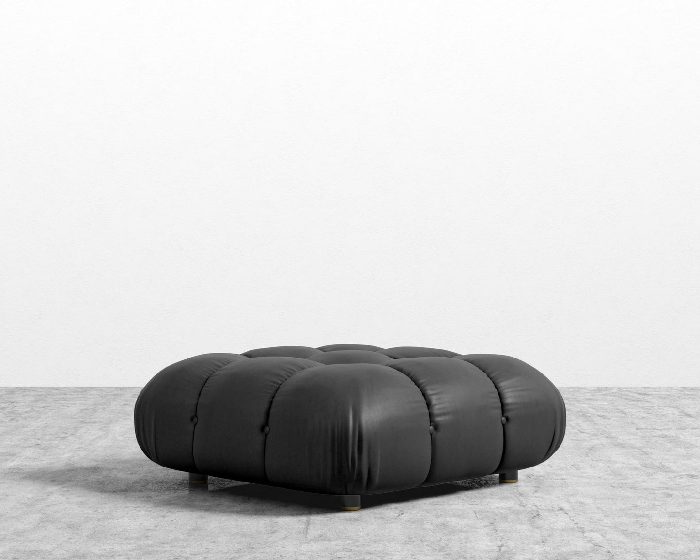 Belia Ottoman - Microfiber Leather - Trento Jet Black