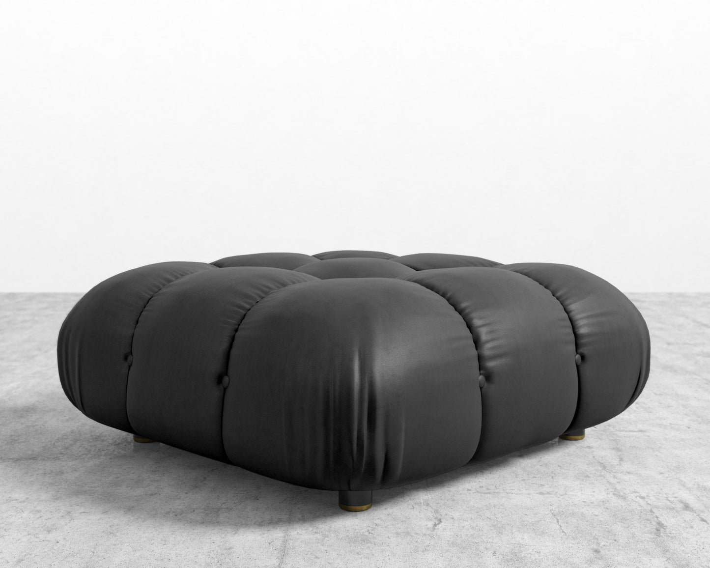 Belia Ottoman - Microfiber Leather - Trento Jet Black