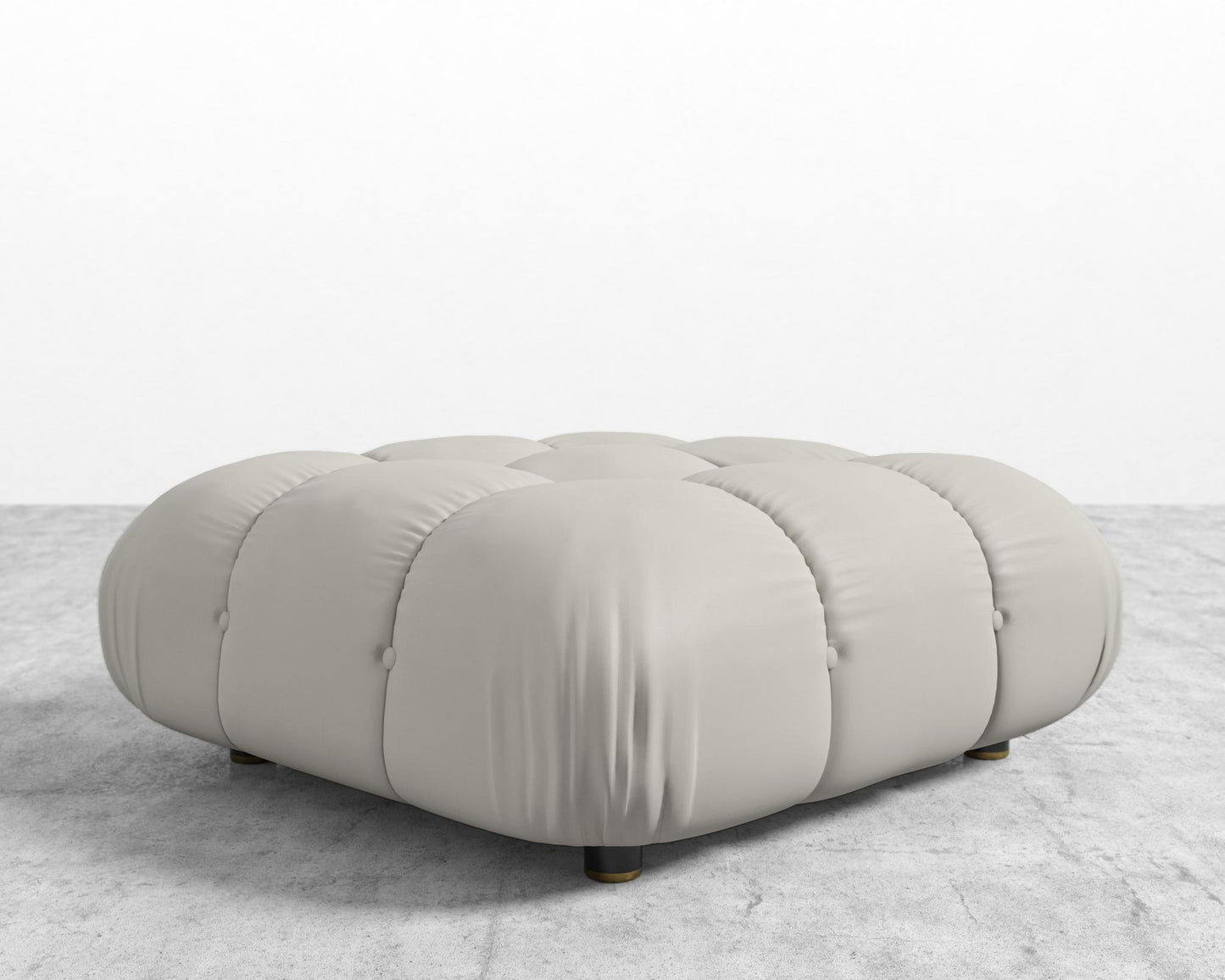 Belia Ottoman - Microfiber Leather - Trento Taupe