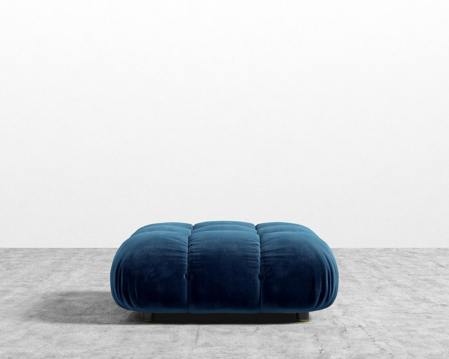 Belia Ottoman - Plush Velvet - Cobalt