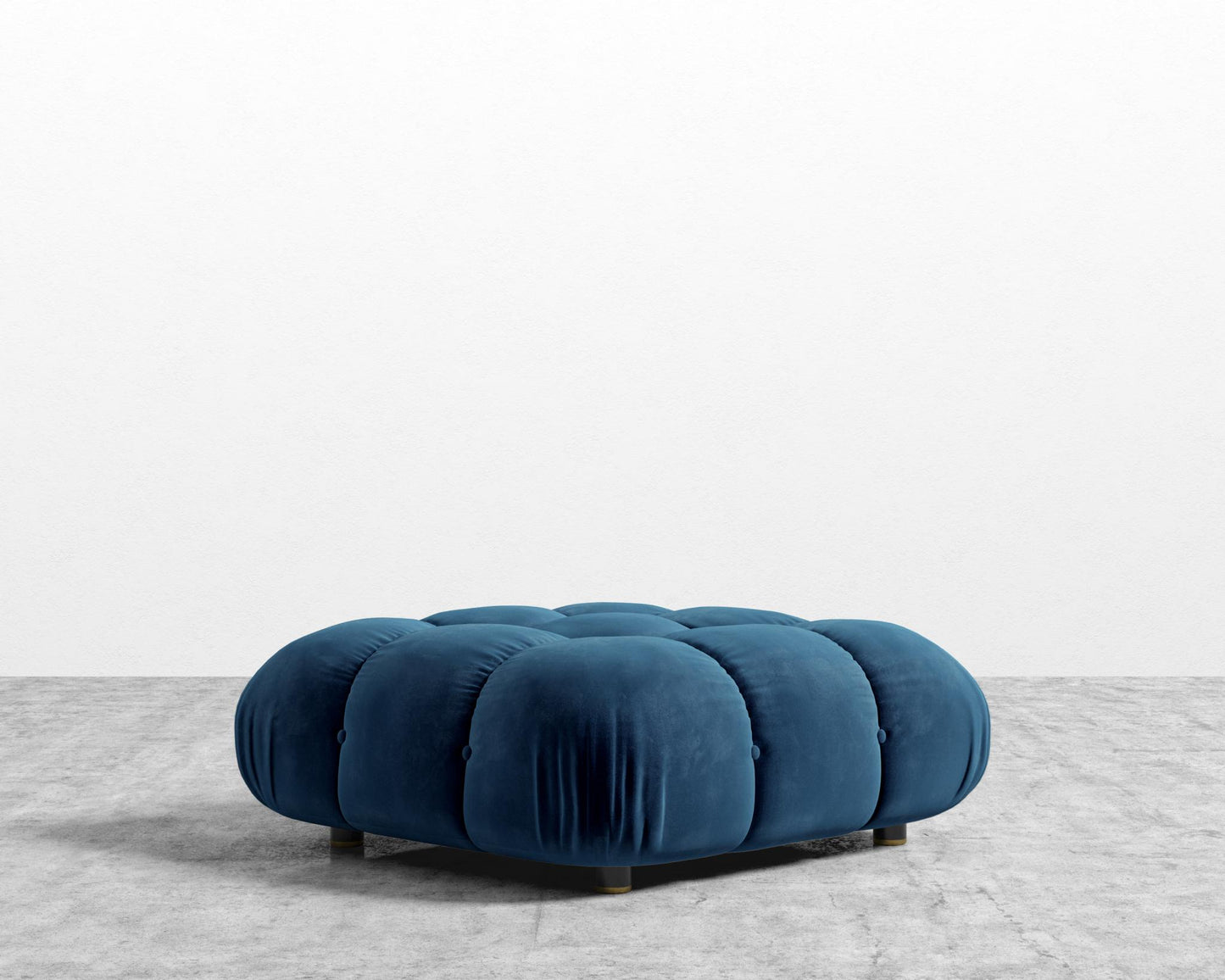 Belia Ottoman - Plush Velvet - Cobalt