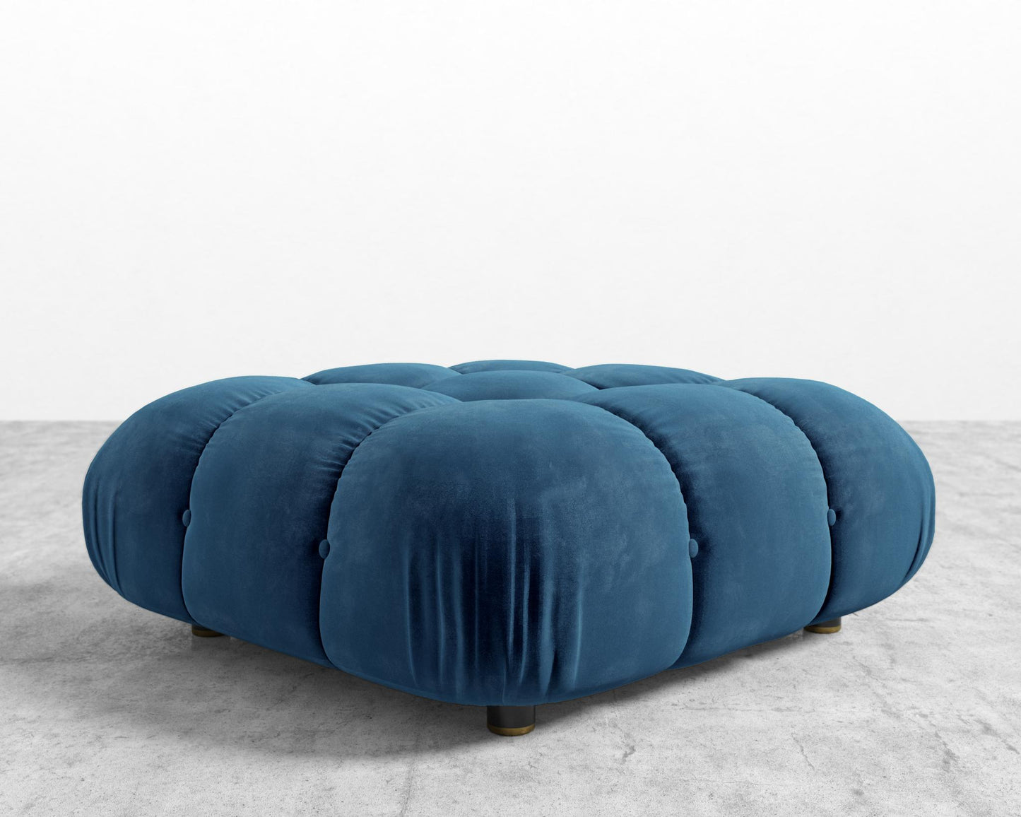 Belia Ottoman - Plush Velvet - Cobalt