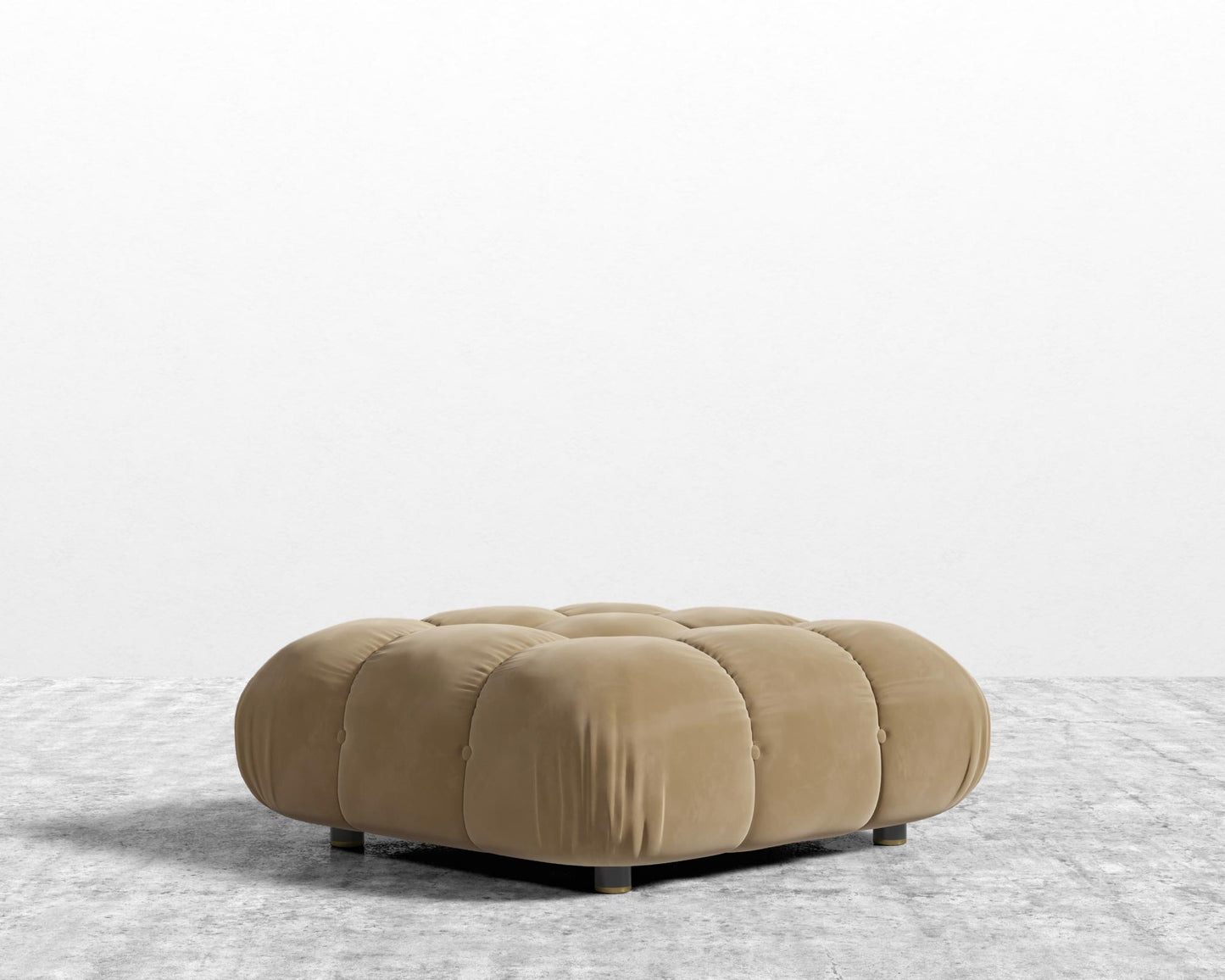 Belia Ottoman - Plush Velvet - Dune
