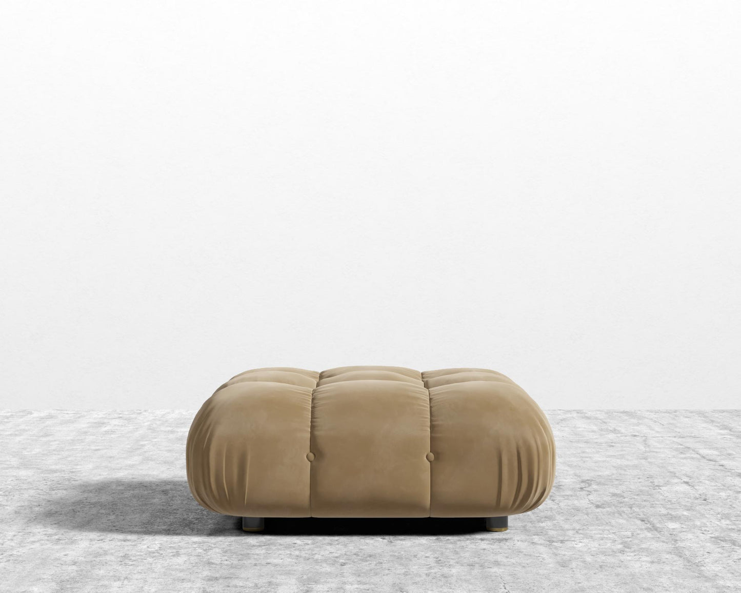 Belia Ottoman - Plush Velvet - Dune