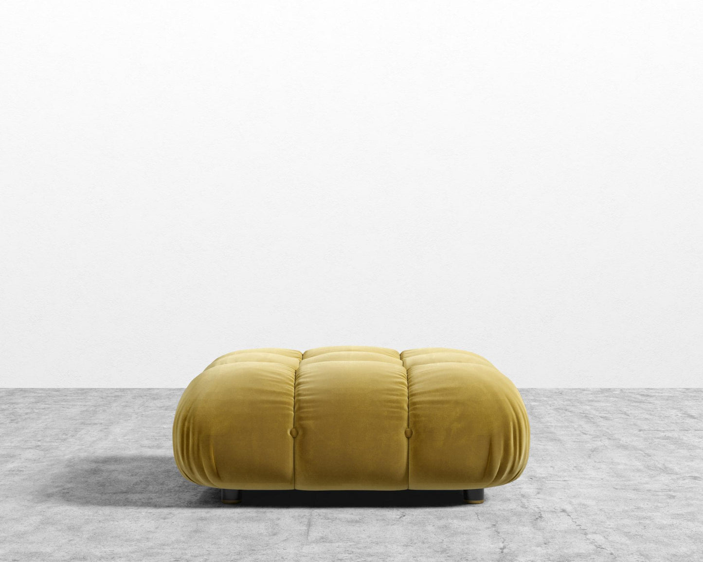 Belia Ottoman - Plush Velvet - Golden Beryl
