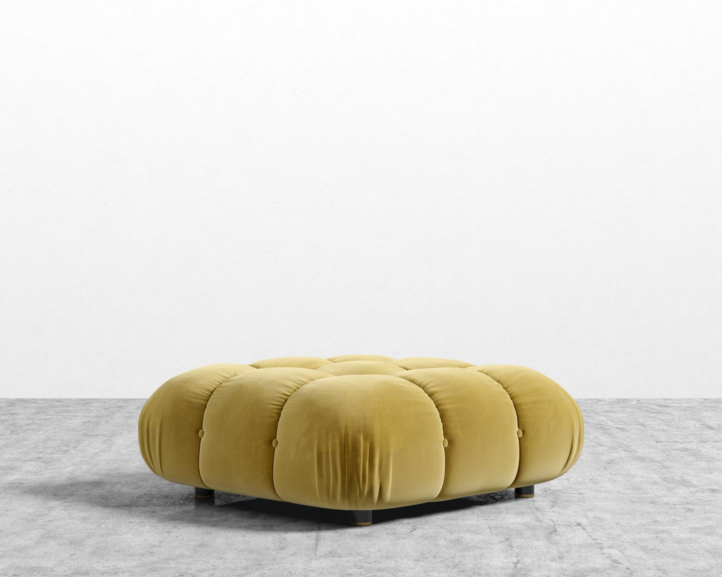 Belia Ottoman - Plush Velvet - Golden Beryl
