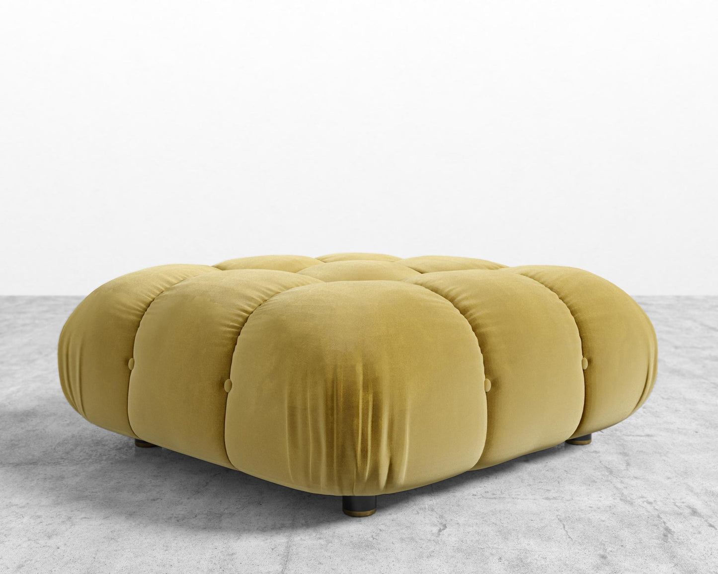 Belia Ottoman - Plush Velvet - Golden Beryl