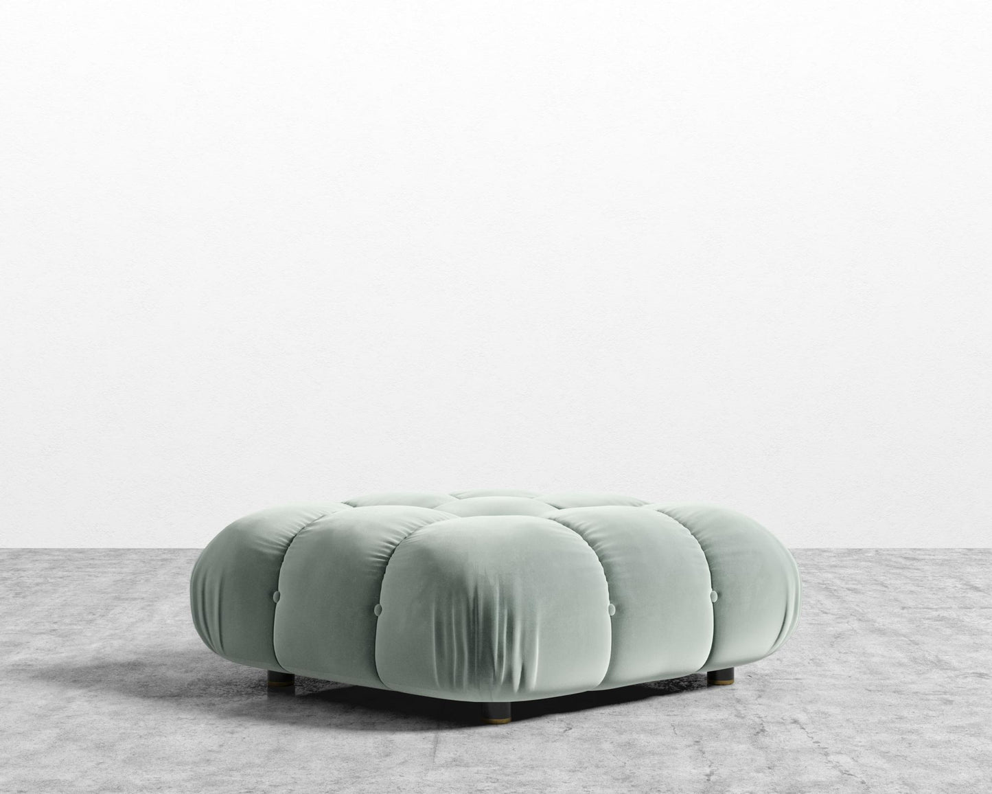 Belia Ottoman - Plush Velvet - Moonstone