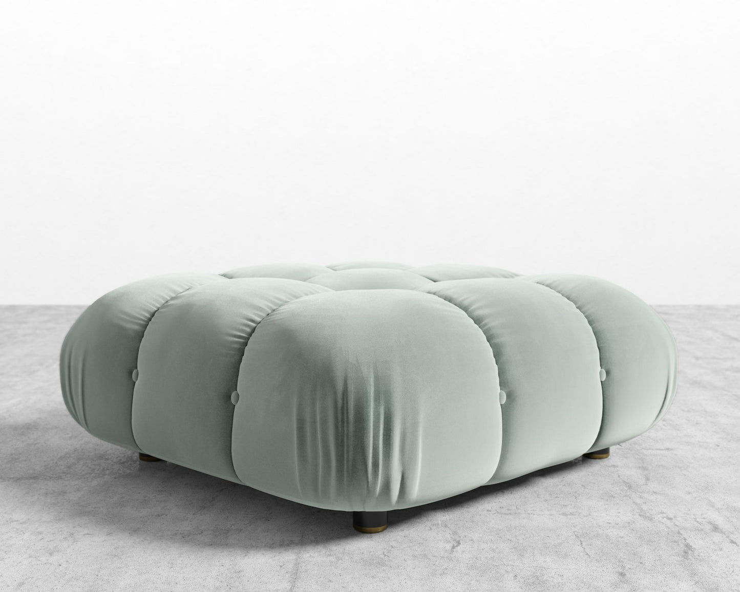 Belia Ottoman - Plush Velvet - Moonstone