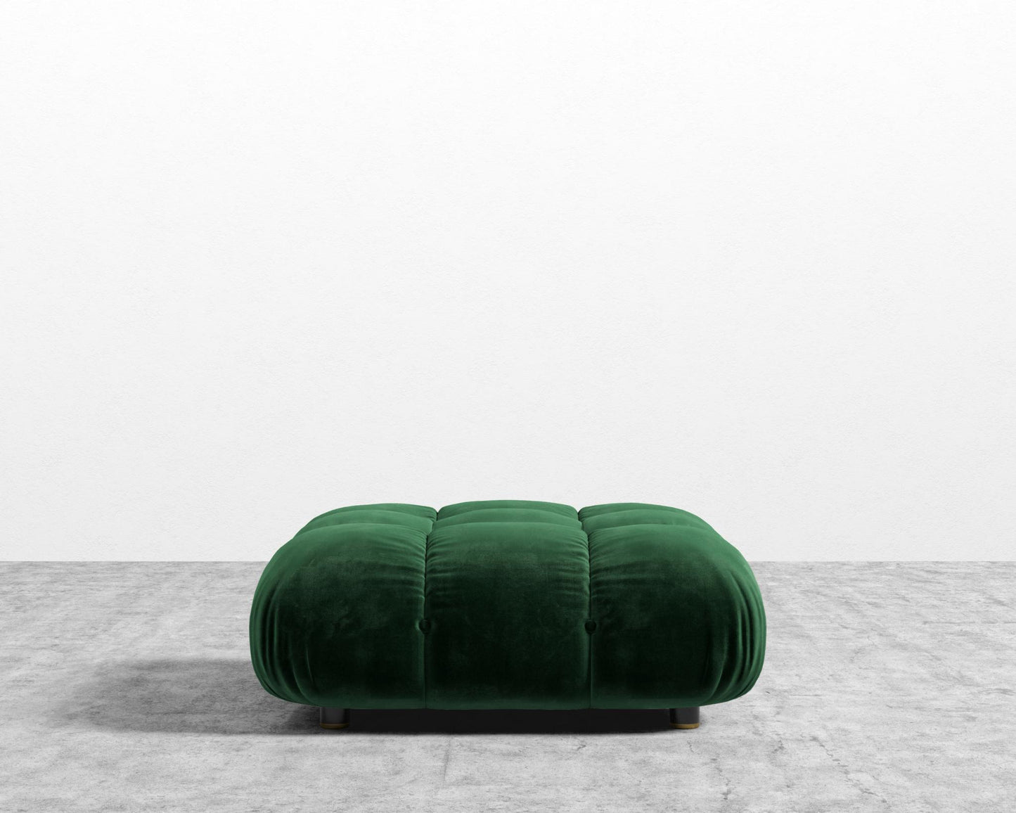 Belia Ottoman - Plush Velvet - Moss