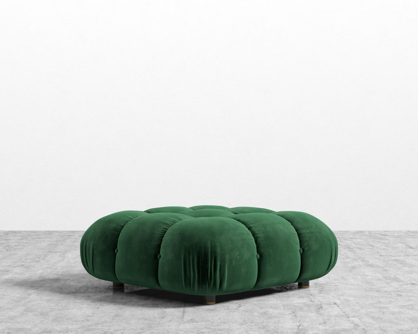Belia Ottoman - Plush Velvet - Moss