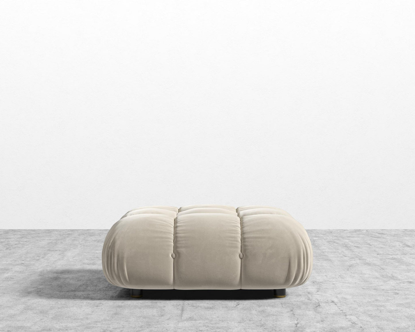 Belia Ottoman - Signature Plush Velvet - Warm Taupe