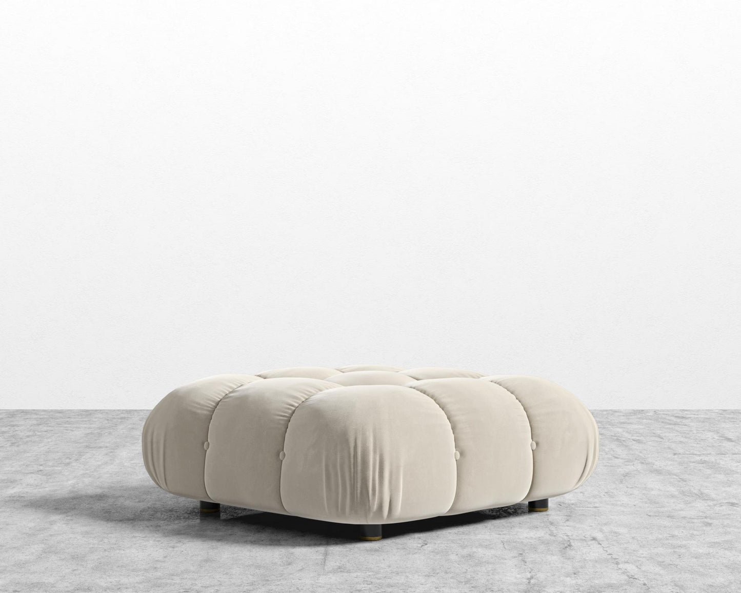 Belia Ottoman - Signature Plush Velvet - Warm Taupe