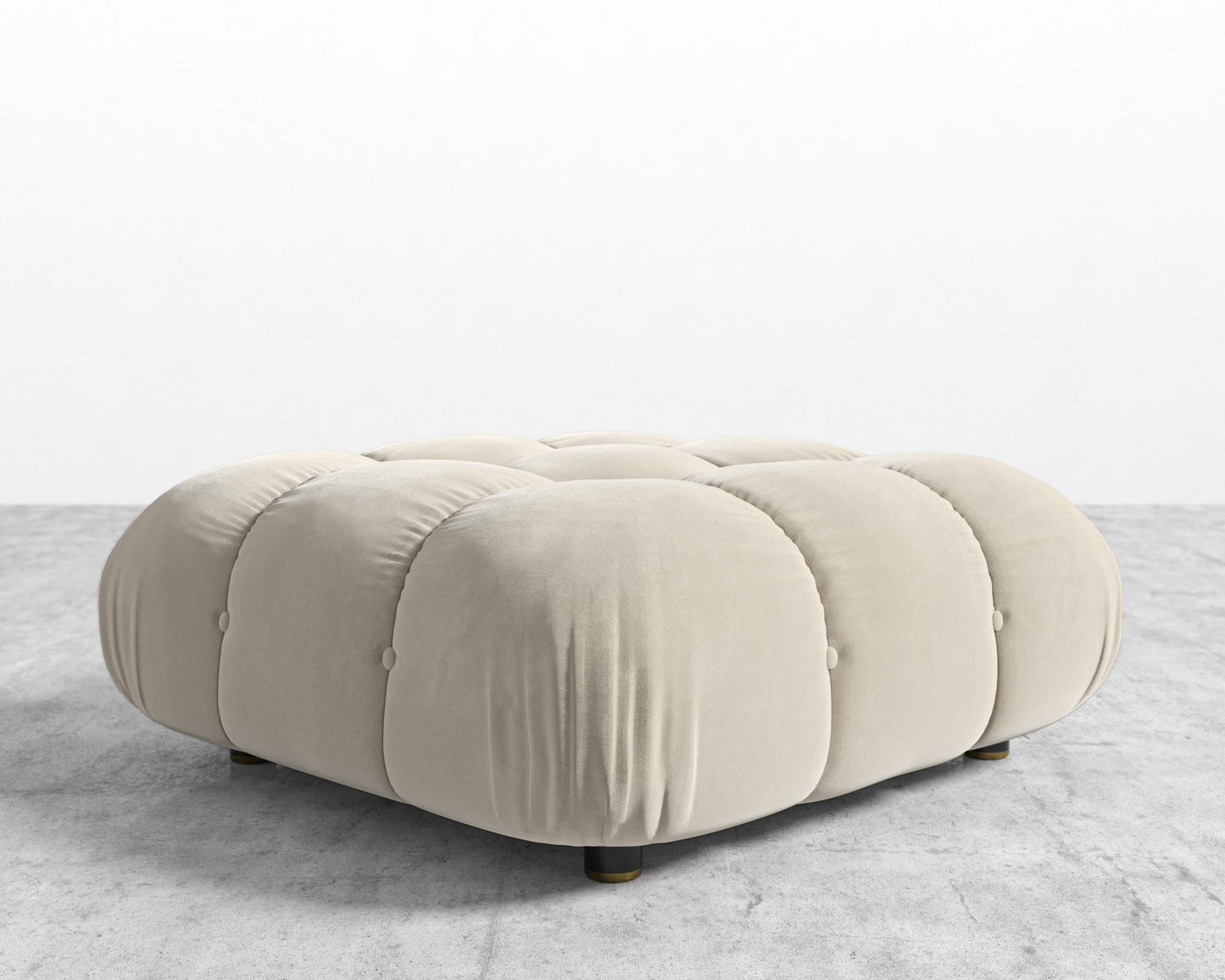 Belia Ottoman - Signature Plush Velvet - Warm Taupe