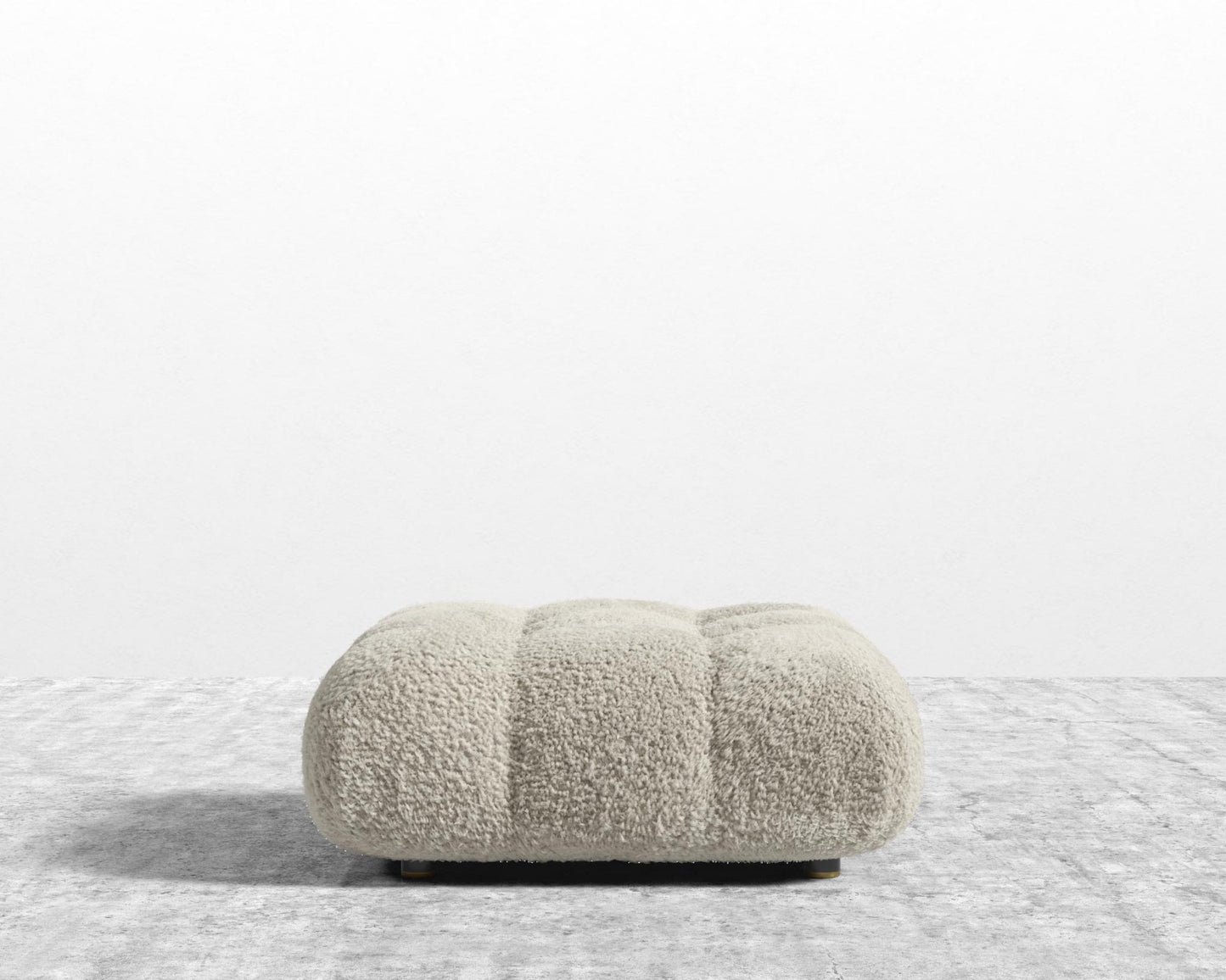 Belia Ottoman - Shearling - Almond