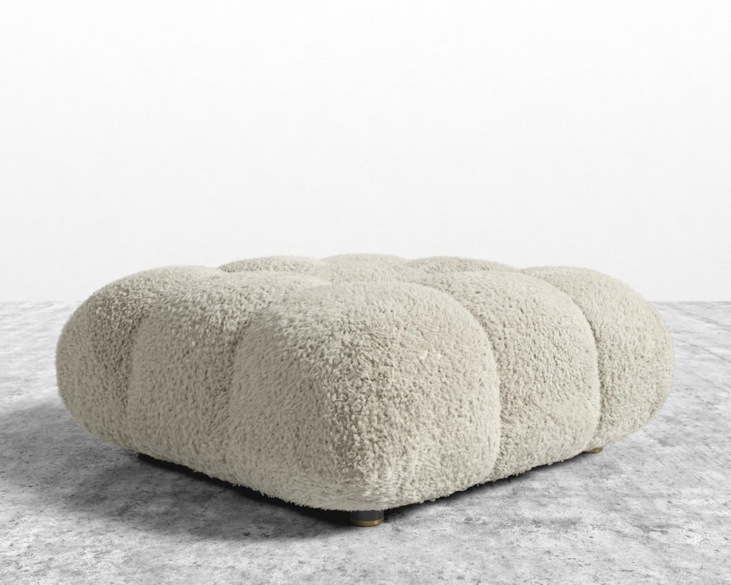 Belia Ottoman - Shearling - Almond