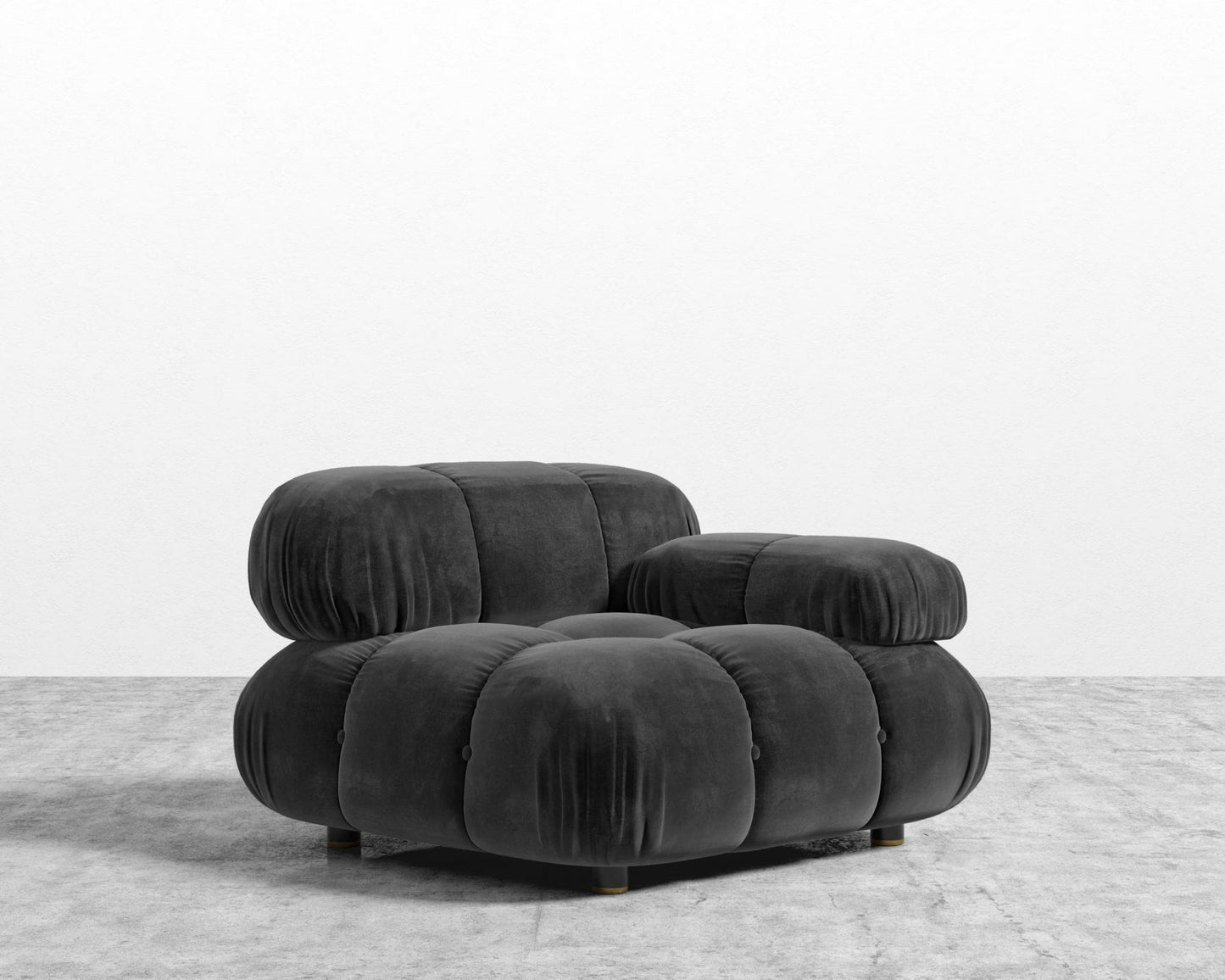 Belia Right Arm - Plush Velvet - Black