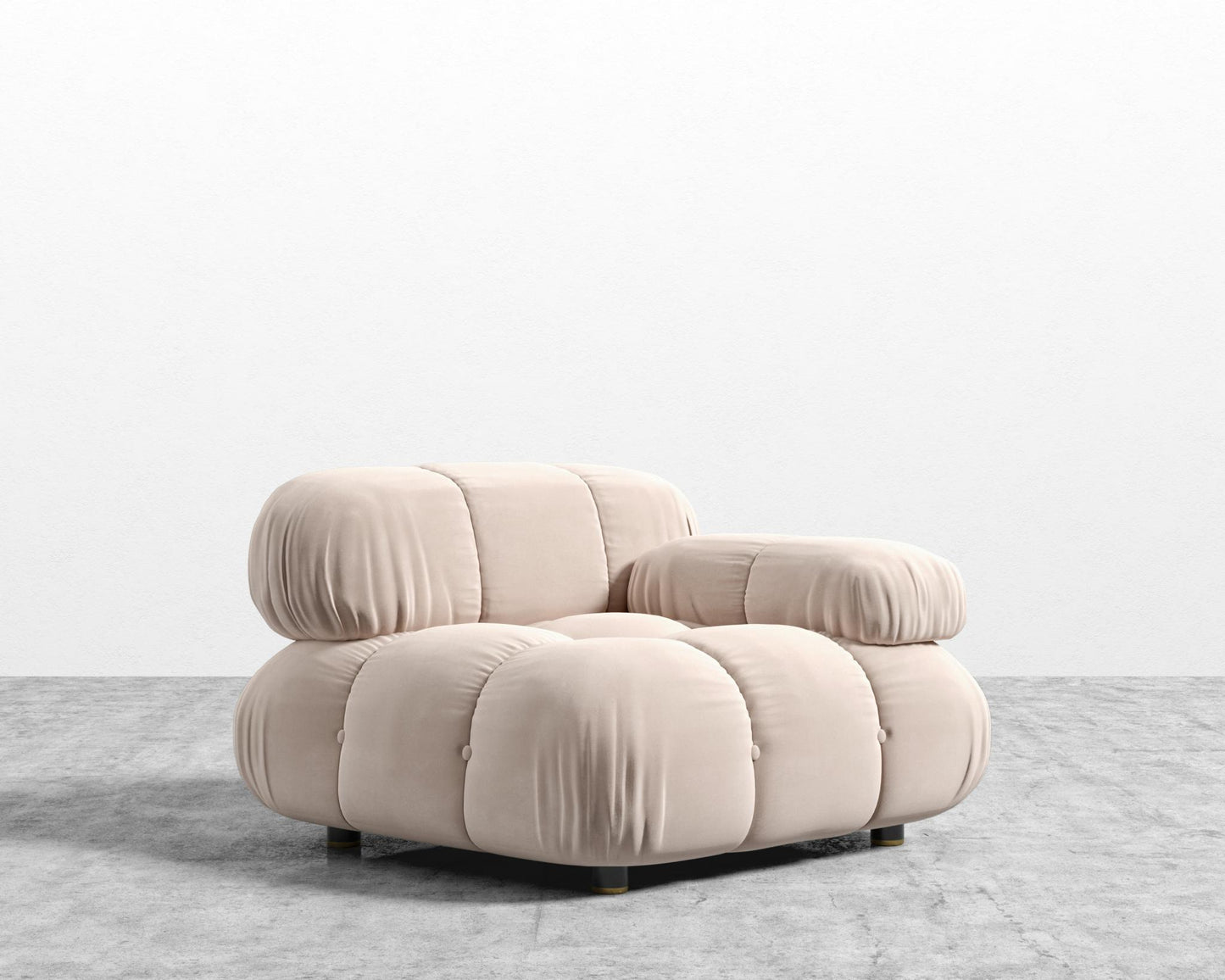 Belia Right Arm - Plush Velvet - Blush