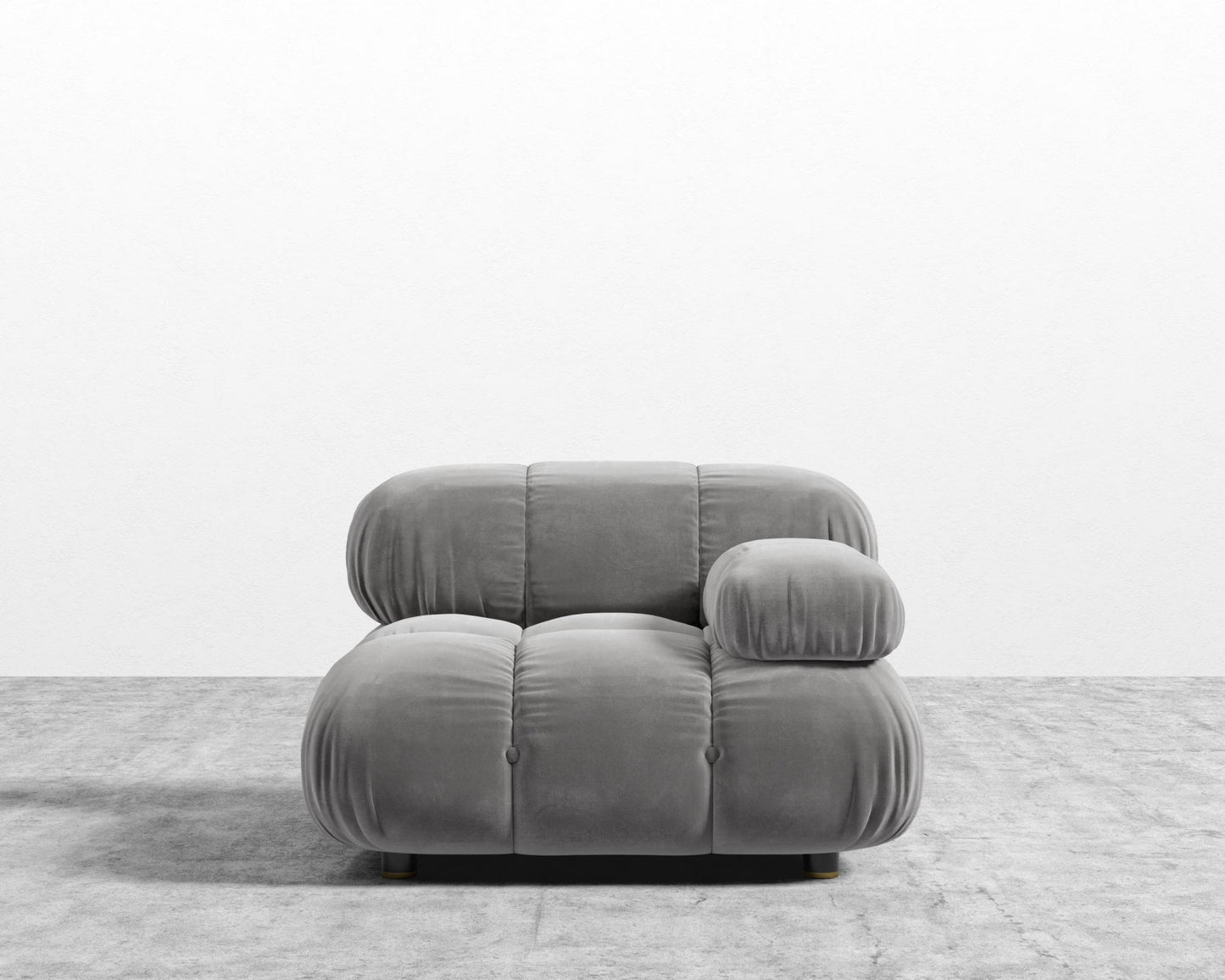 Belia Right Arm - Plush Velvet - Glacier Grey