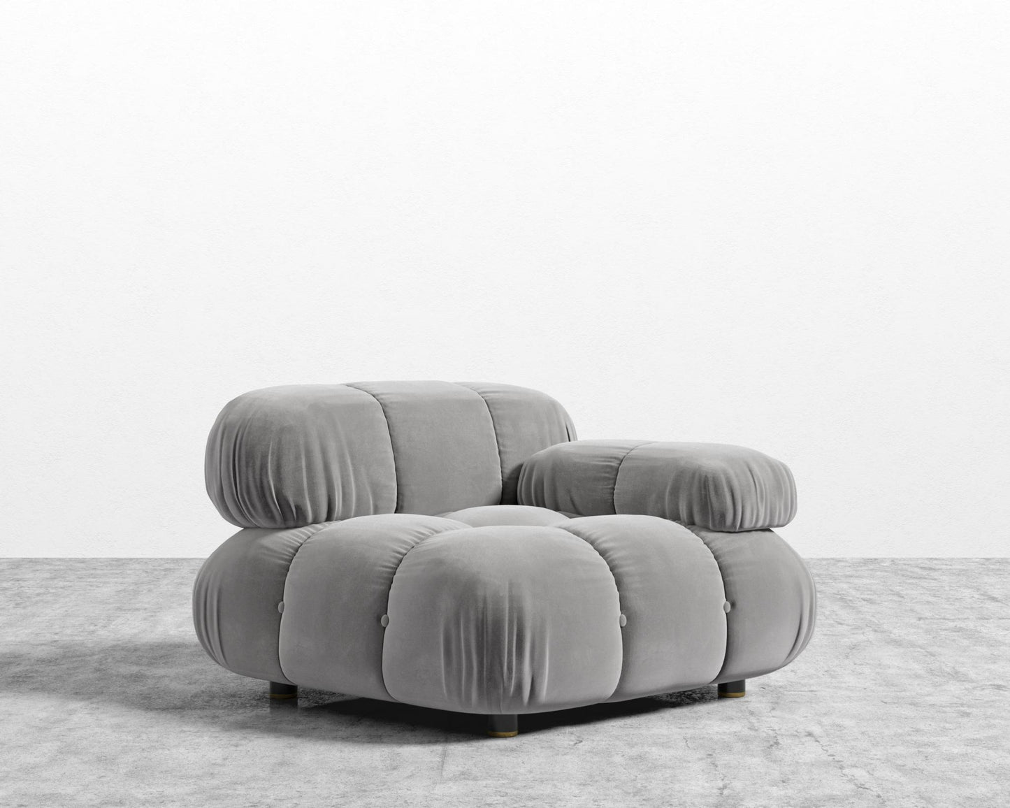 Belia Right Arm - Plush Velvet - Glacier Grey