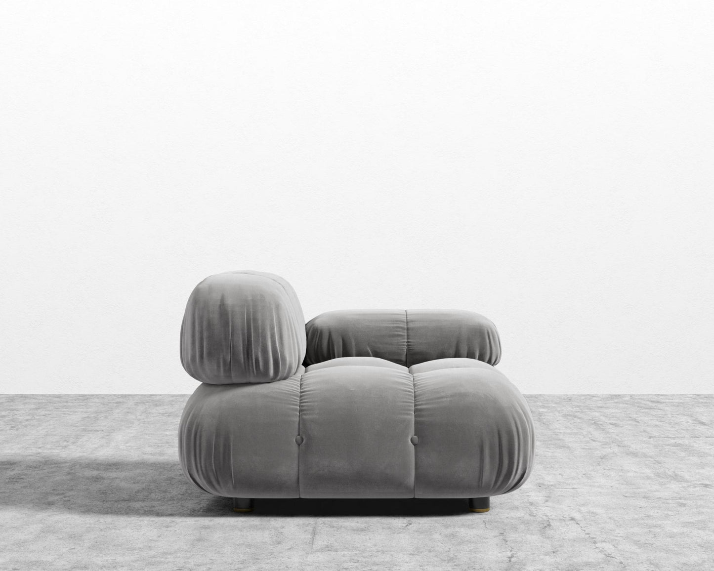 Belia Right Arm - Plush Velvet - Glacier Grey