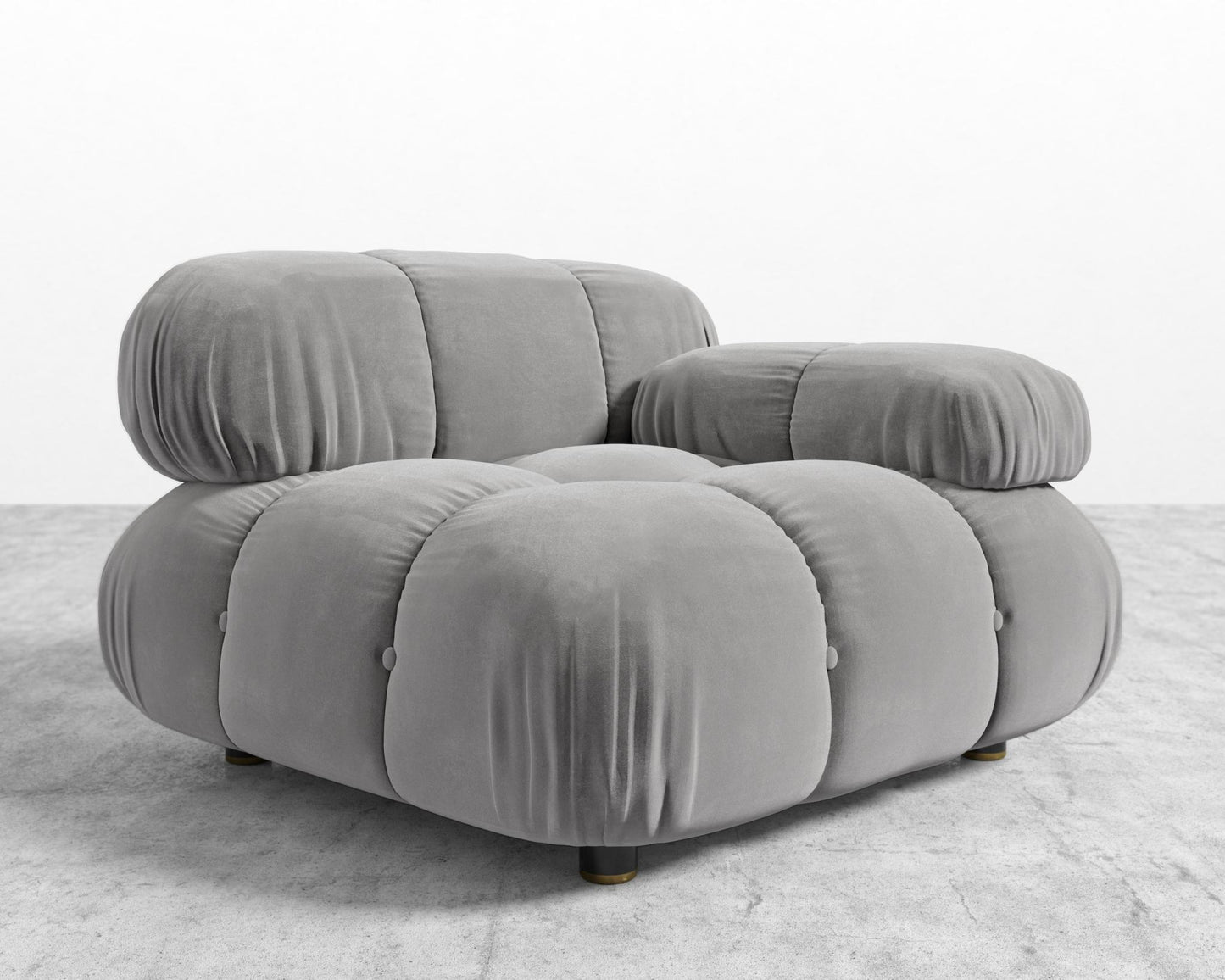 Belia Right Arm - Plush Velvet - Glacier Grey