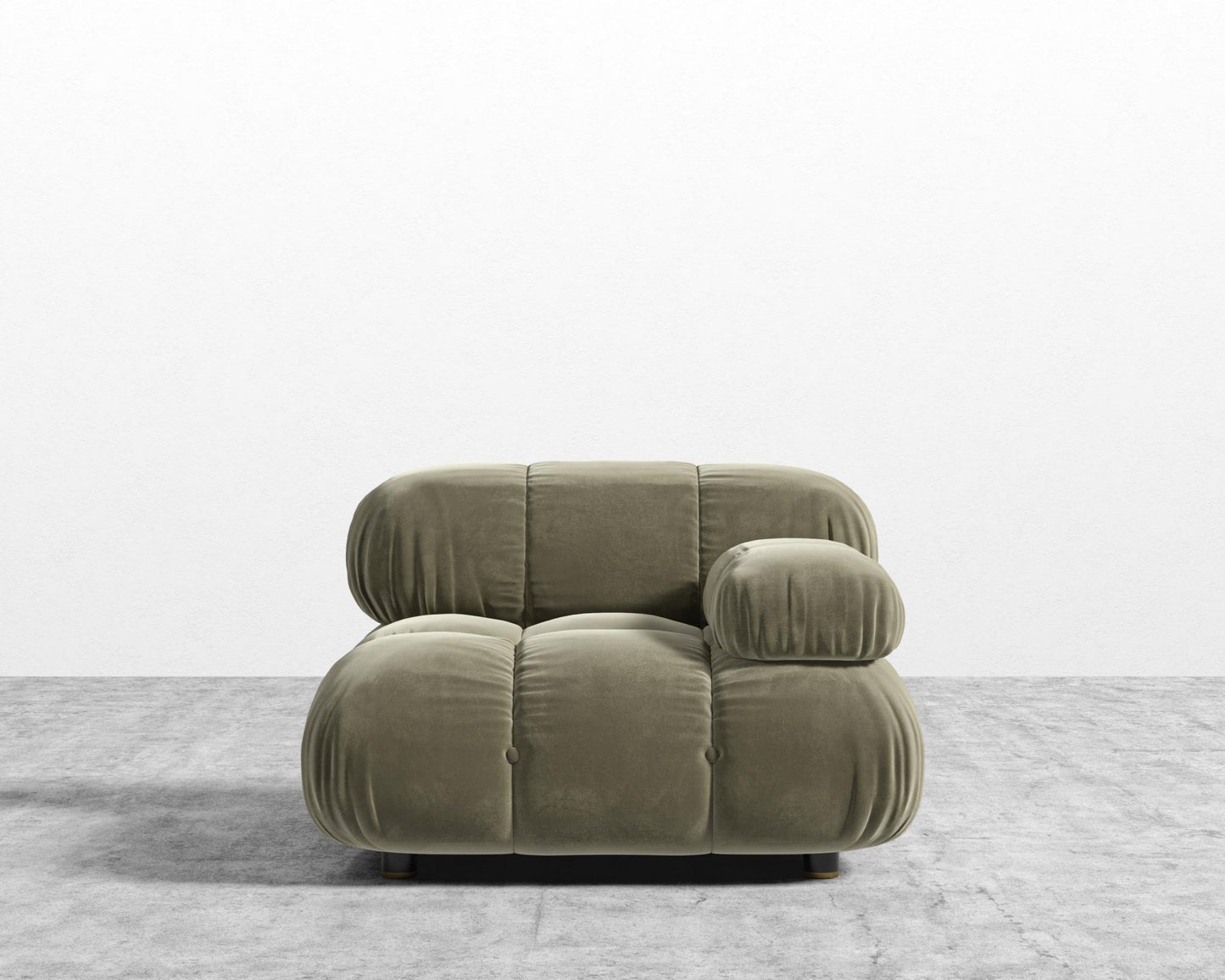 Belia Right Arm - Signature Plush Velvet - Olive Green