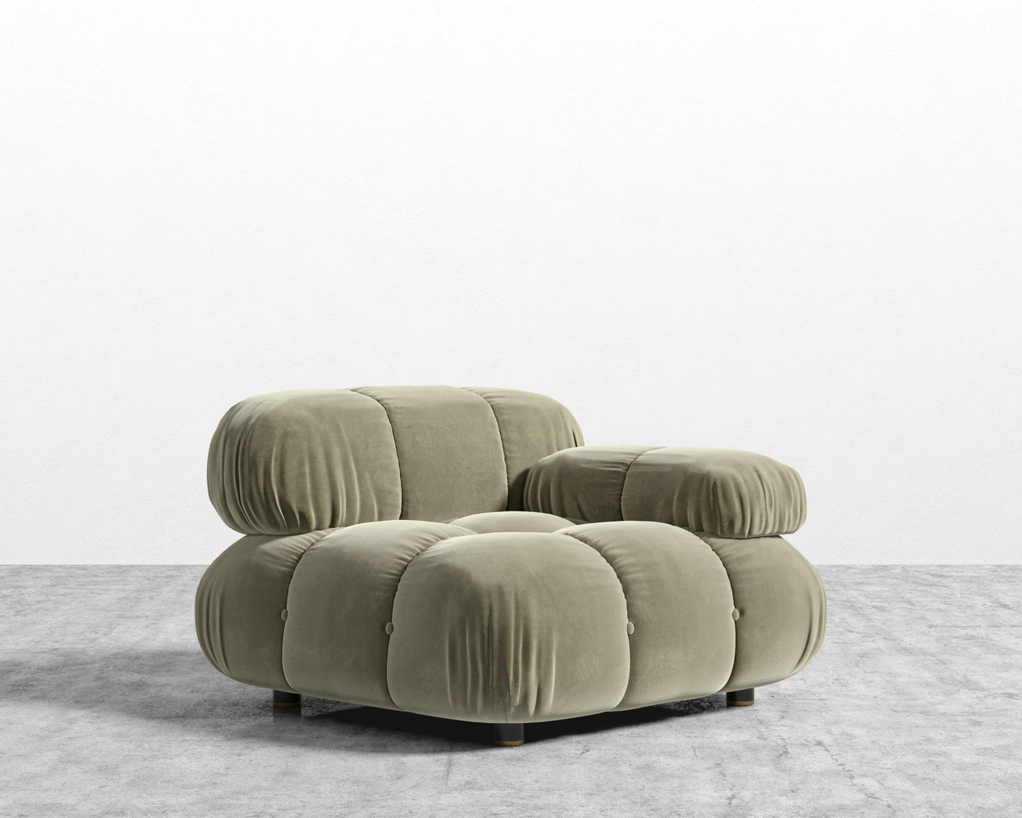 Belia Right Arm - Signature Plush Velvet - Olive Green