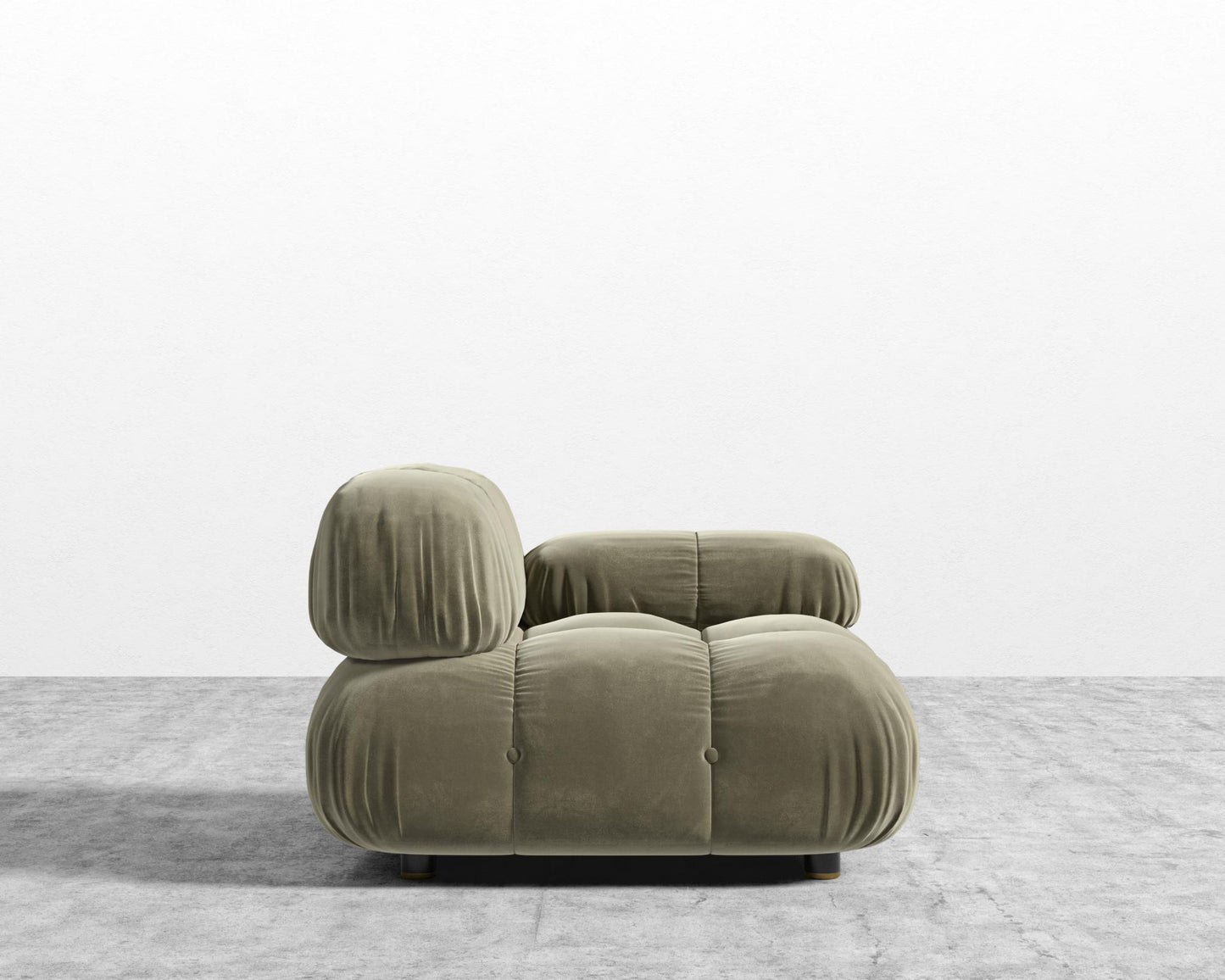 Belia Right Arm - Signature Plush Velvet - Olive Green