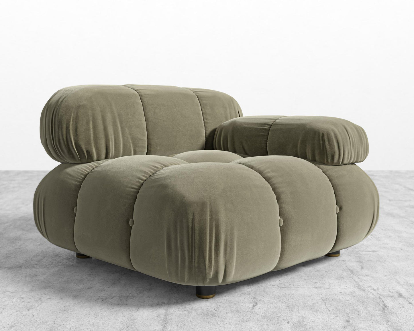 Belia Right Arm - Signature Plush Velvet - Olive Green