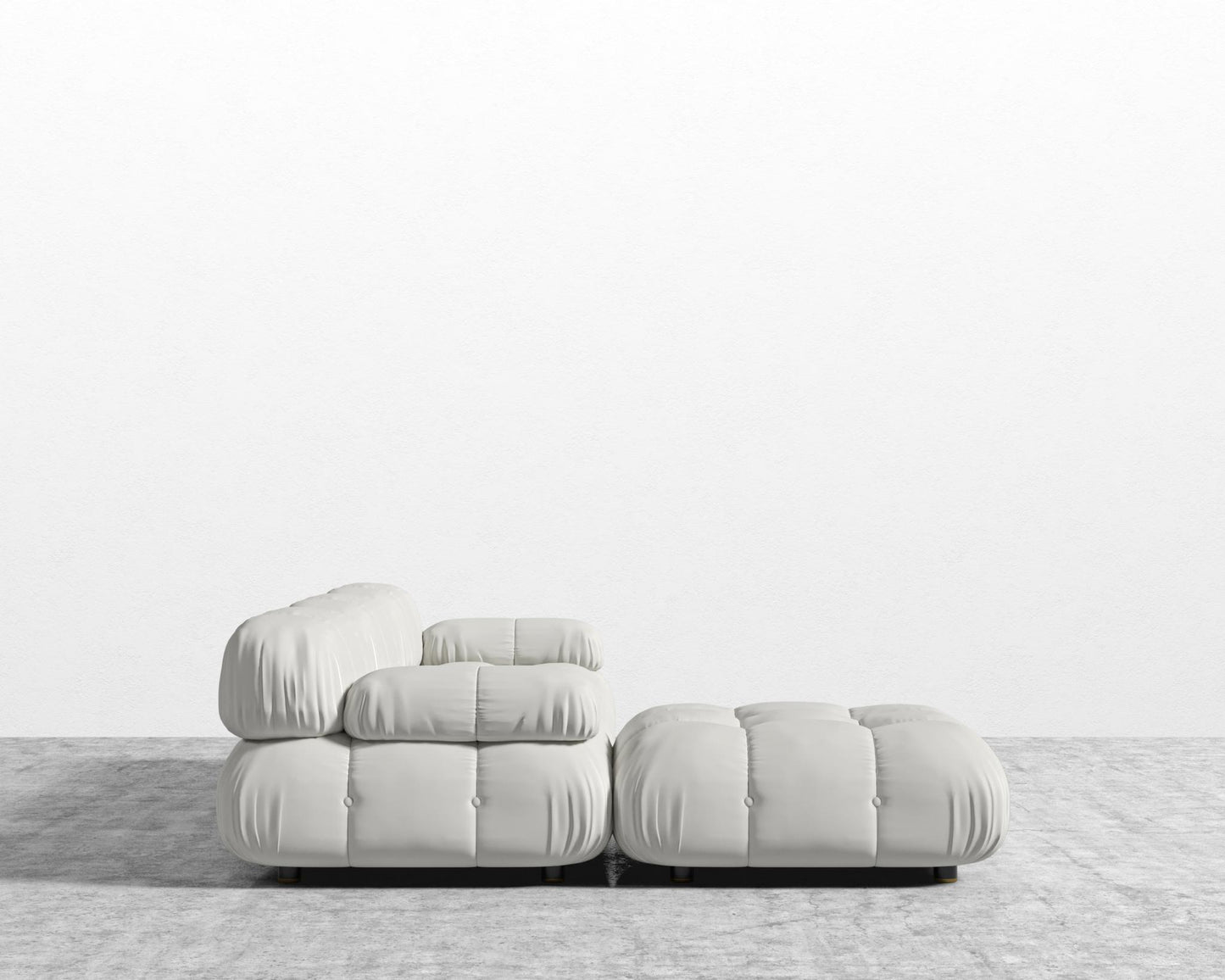 Belia Sectional Sofa - Microfiber Leather - Trento Eggshell