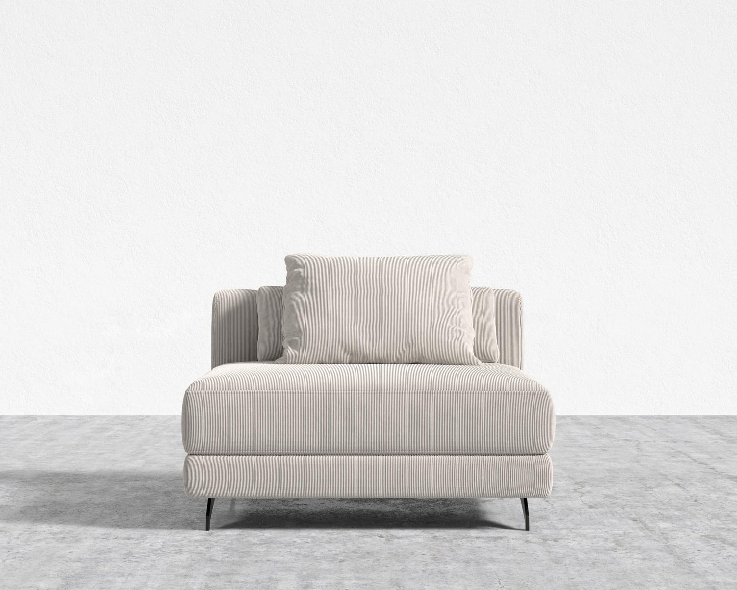 Berlin Armless - Black - Berlin, Corduroy Velvet - Clay