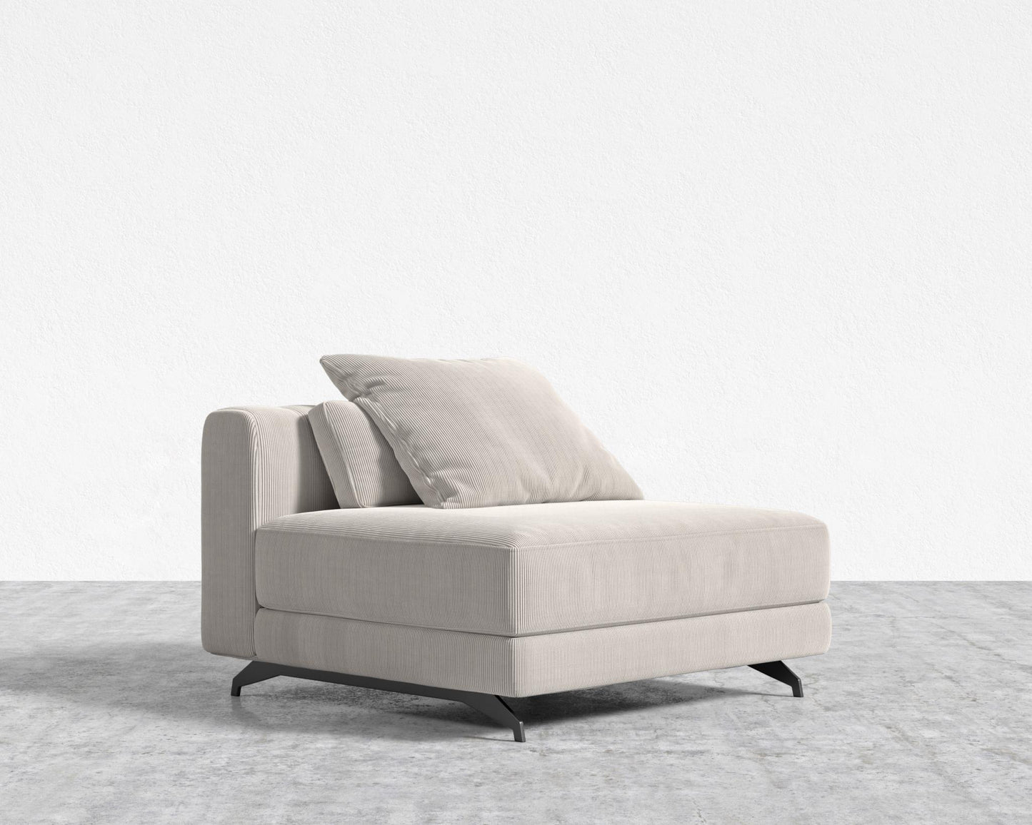 Berlin Armless - Black - Berlin, Corduroy Velvet - Clay