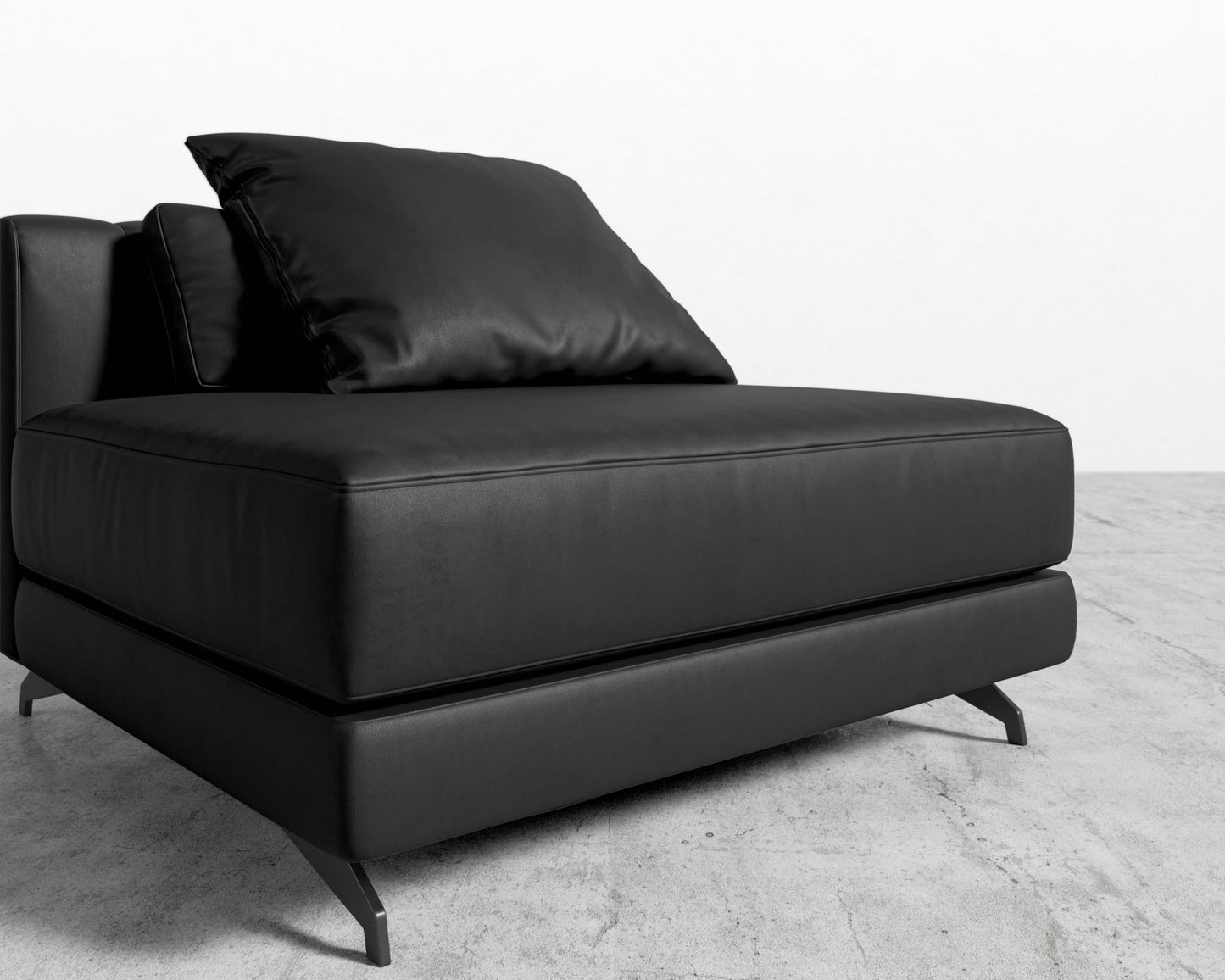 Berlin Armless - Black - Berlin, Microfiber Leather - Trento Jet Black