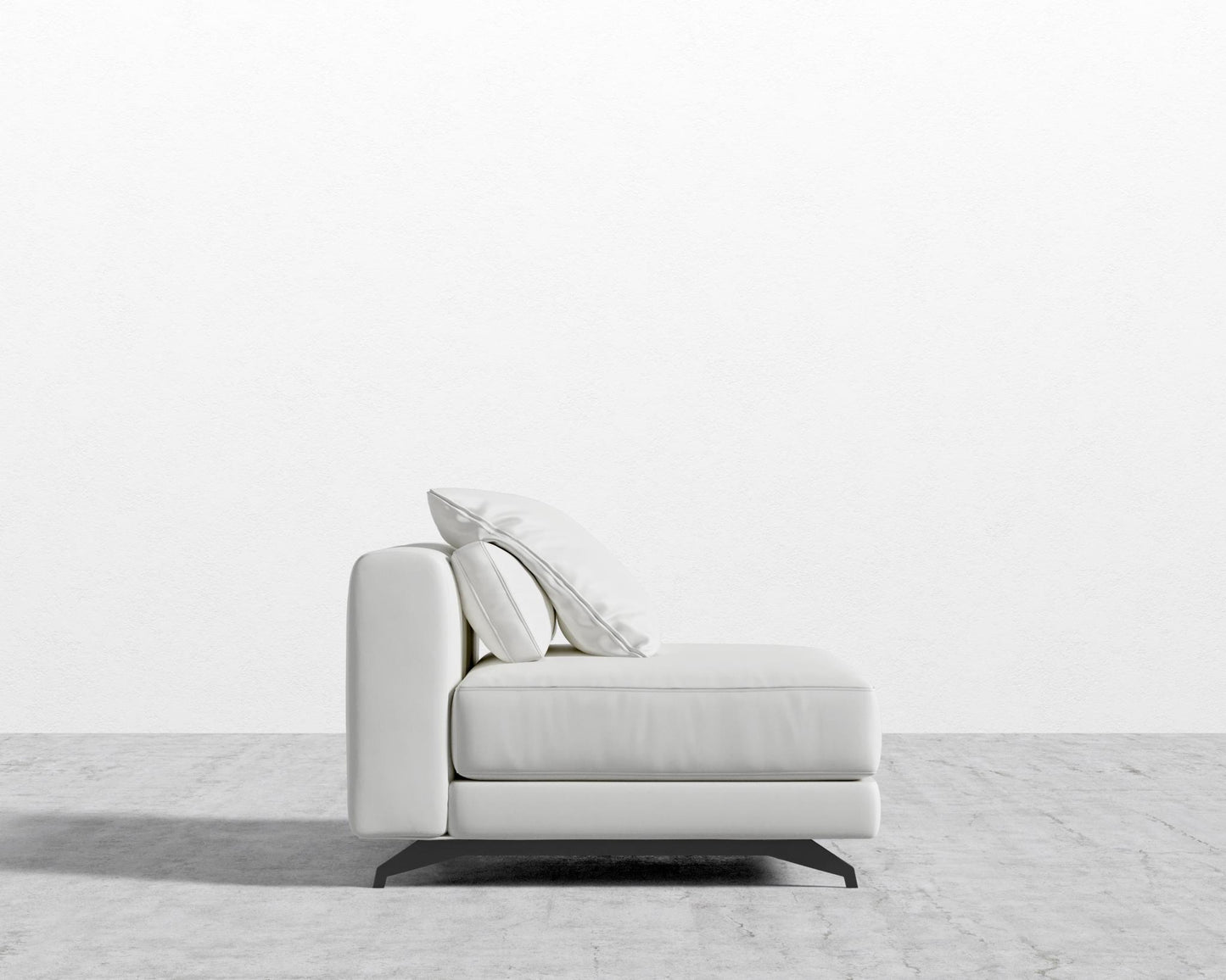 Berlin Armless - Black - Berlin, Microfiber Leather - Trento Eggshell