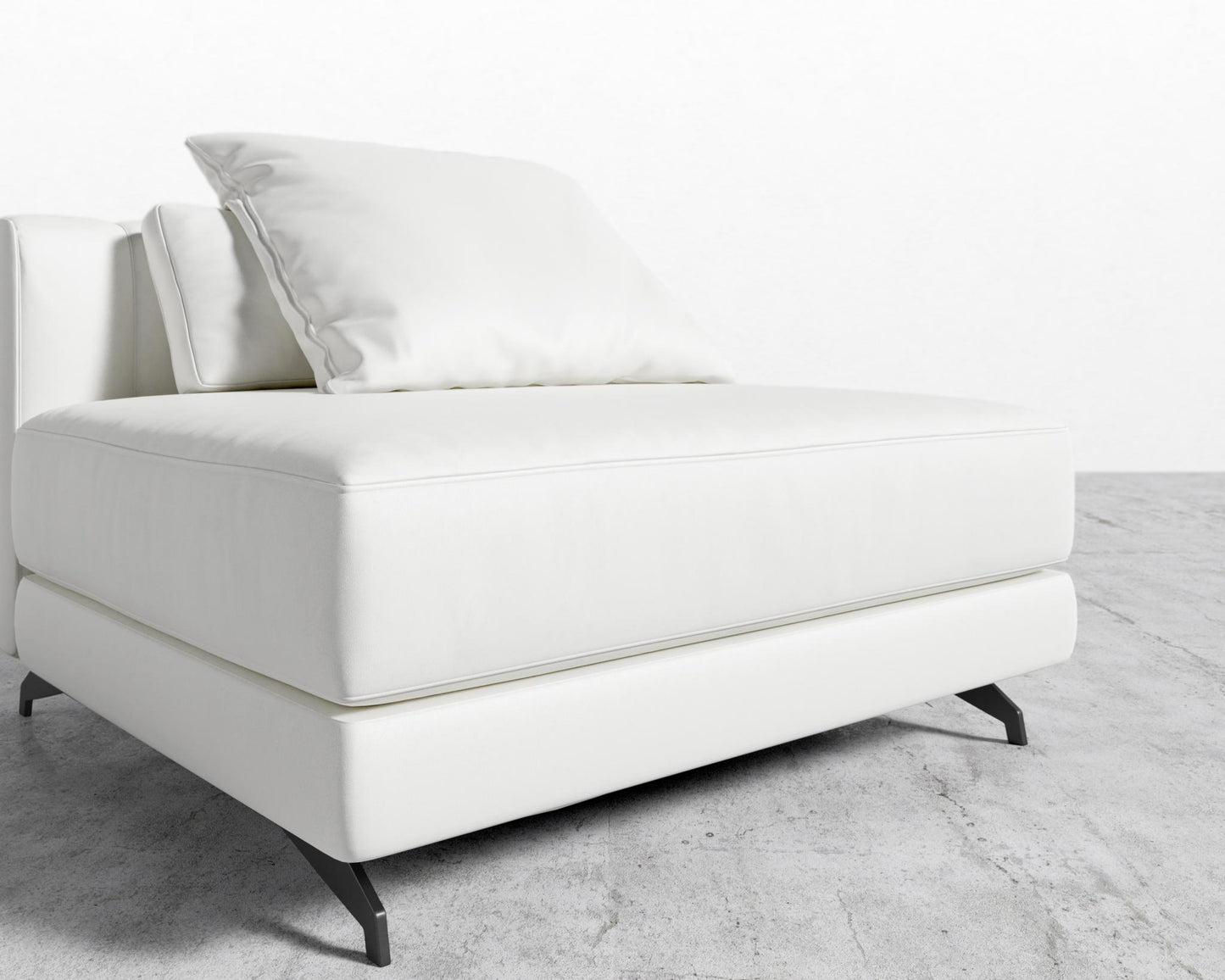 Berlin Armless - Black - Berlin, Microfiber Leather - Trento Eggshell