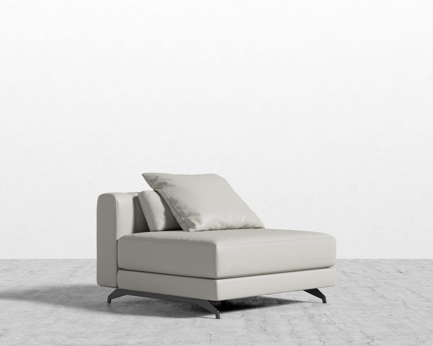 Berlin Armless - Black - Berlin, Microfiber Leather - Trento Taupe