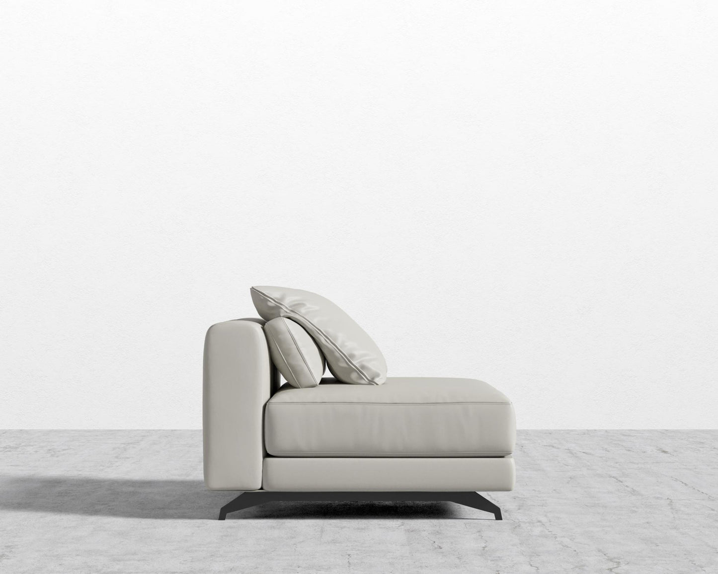 Berlin Armless - Black - Berlin, Microfiber Leather - Trento Taupe