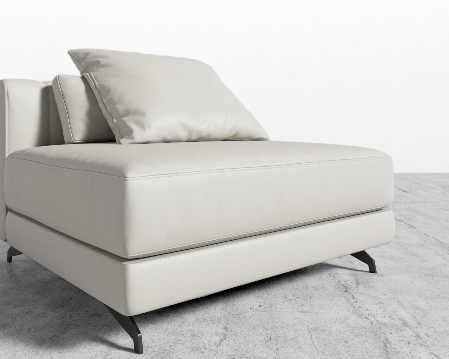 Berlin Armless - Black - Berlin, Microfiber Leather - Trento Taupe