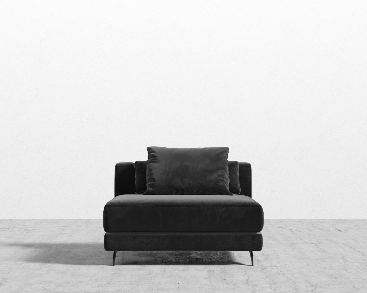 Berlin Armless - Black - Berlin, Plush Velvet - Black