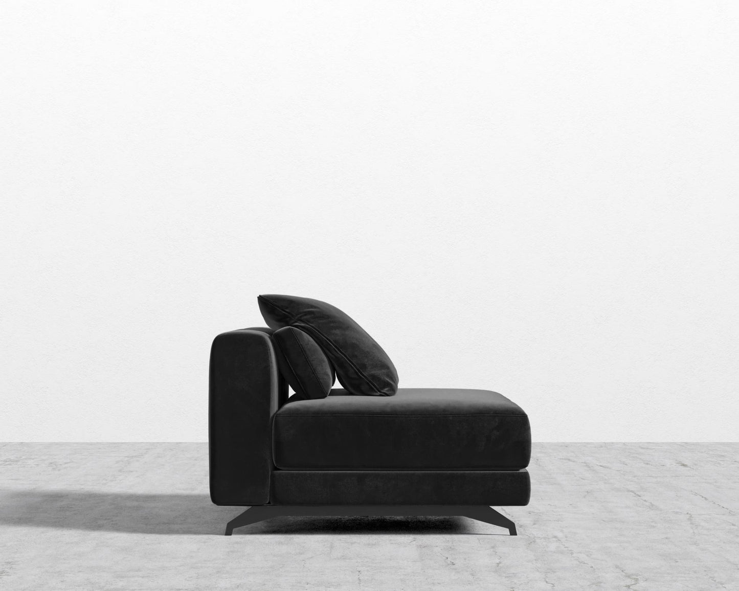 Berlin Armless - Black - Berlin, Plush Velvet - Black