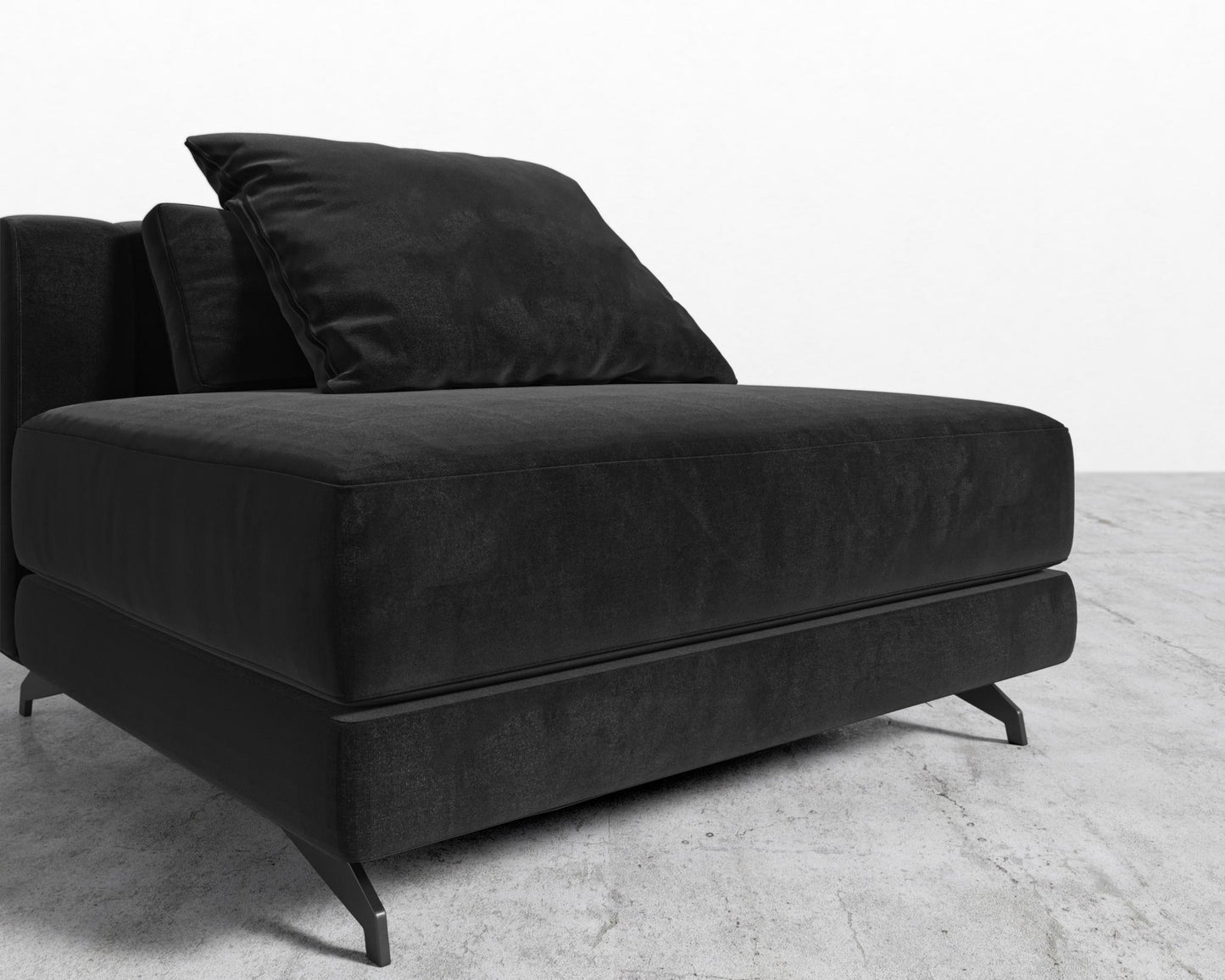 Berlin Armless - Black - Berlin, Plush Velvet - Black